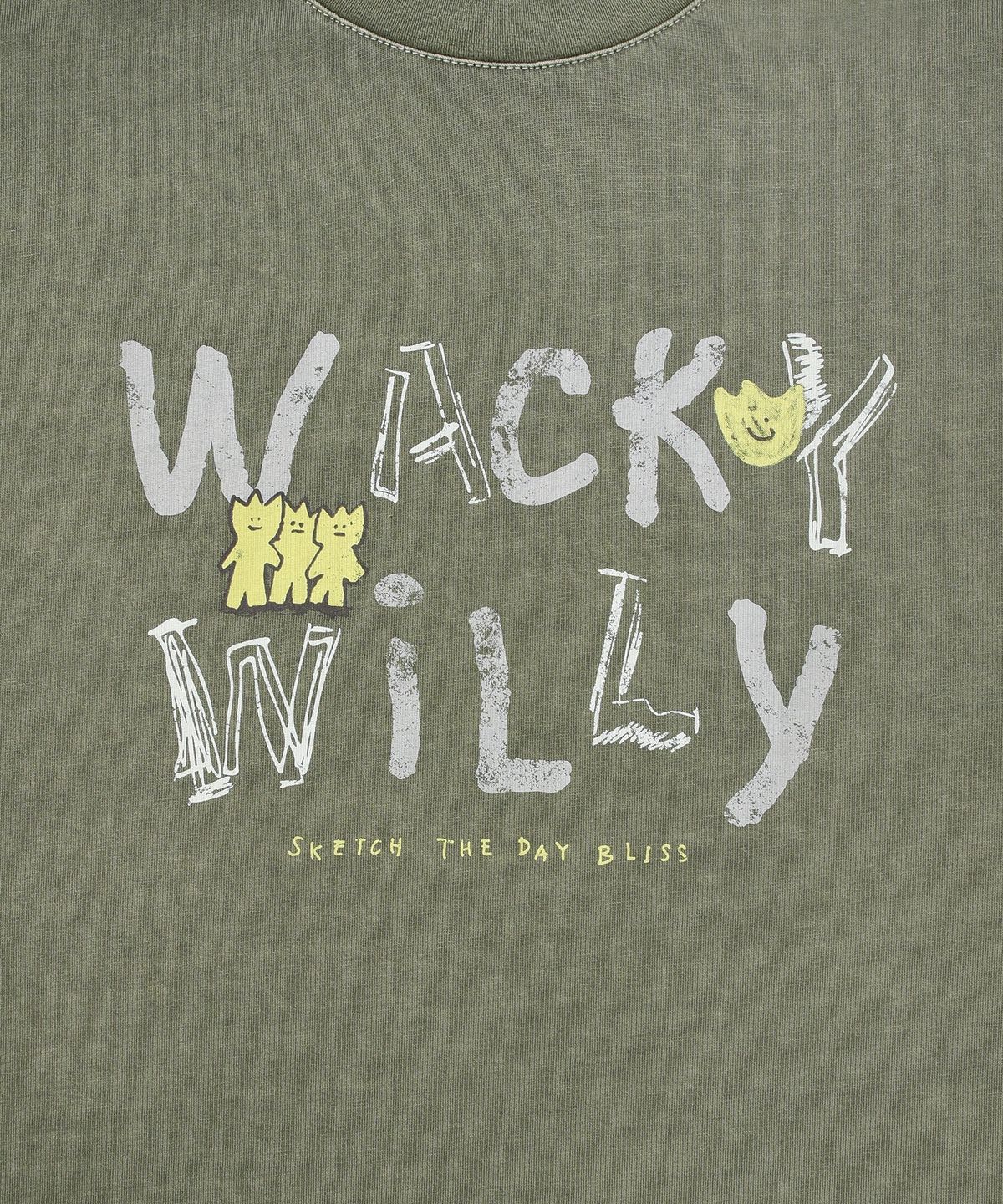 와키윌리(WACKY WILLY) 다잉 그래픽 롱슬리브 올리브 그린
