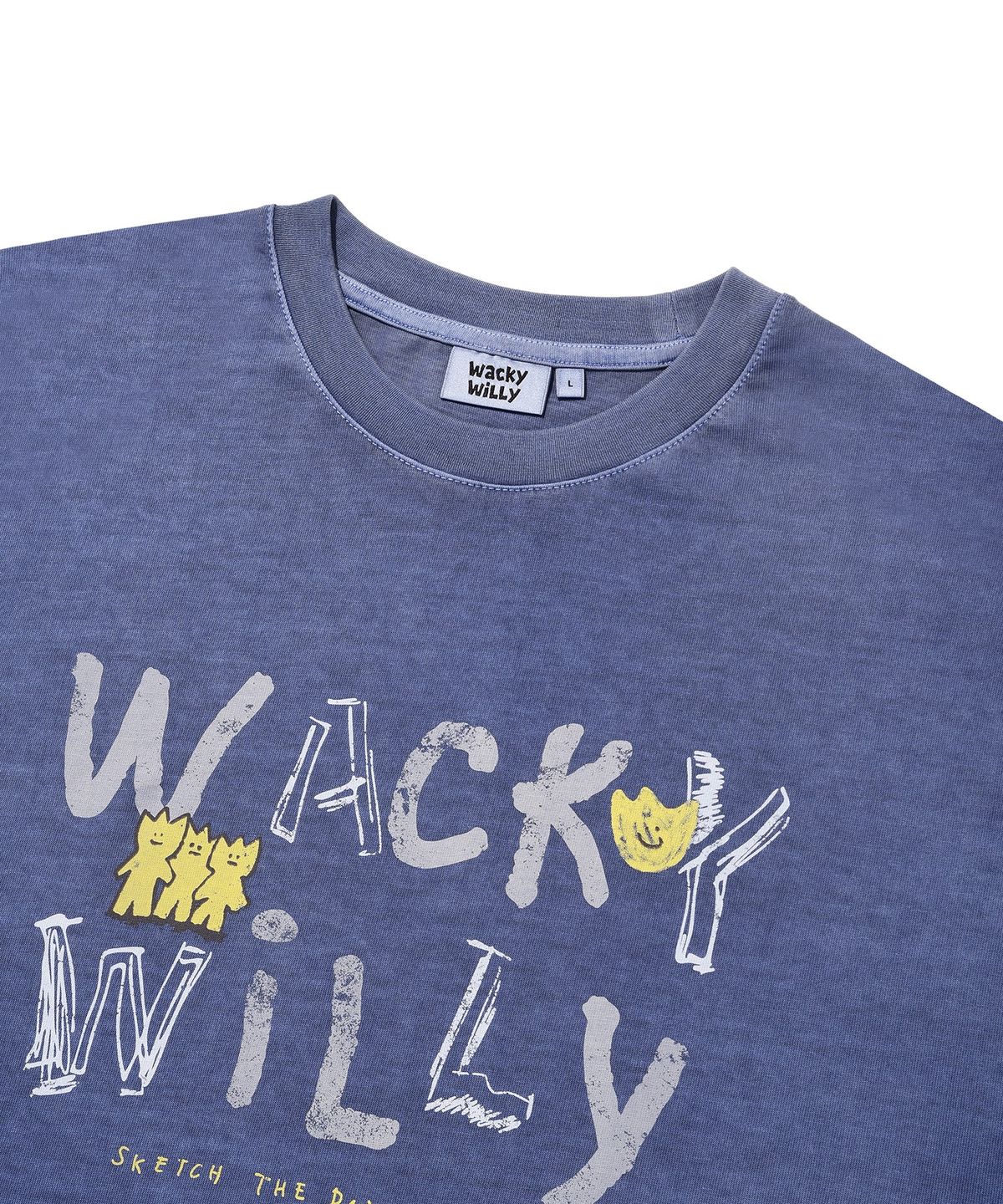 와키윌리(WACKY WILLY) 다잉 그래픽 롱슬리브 블루