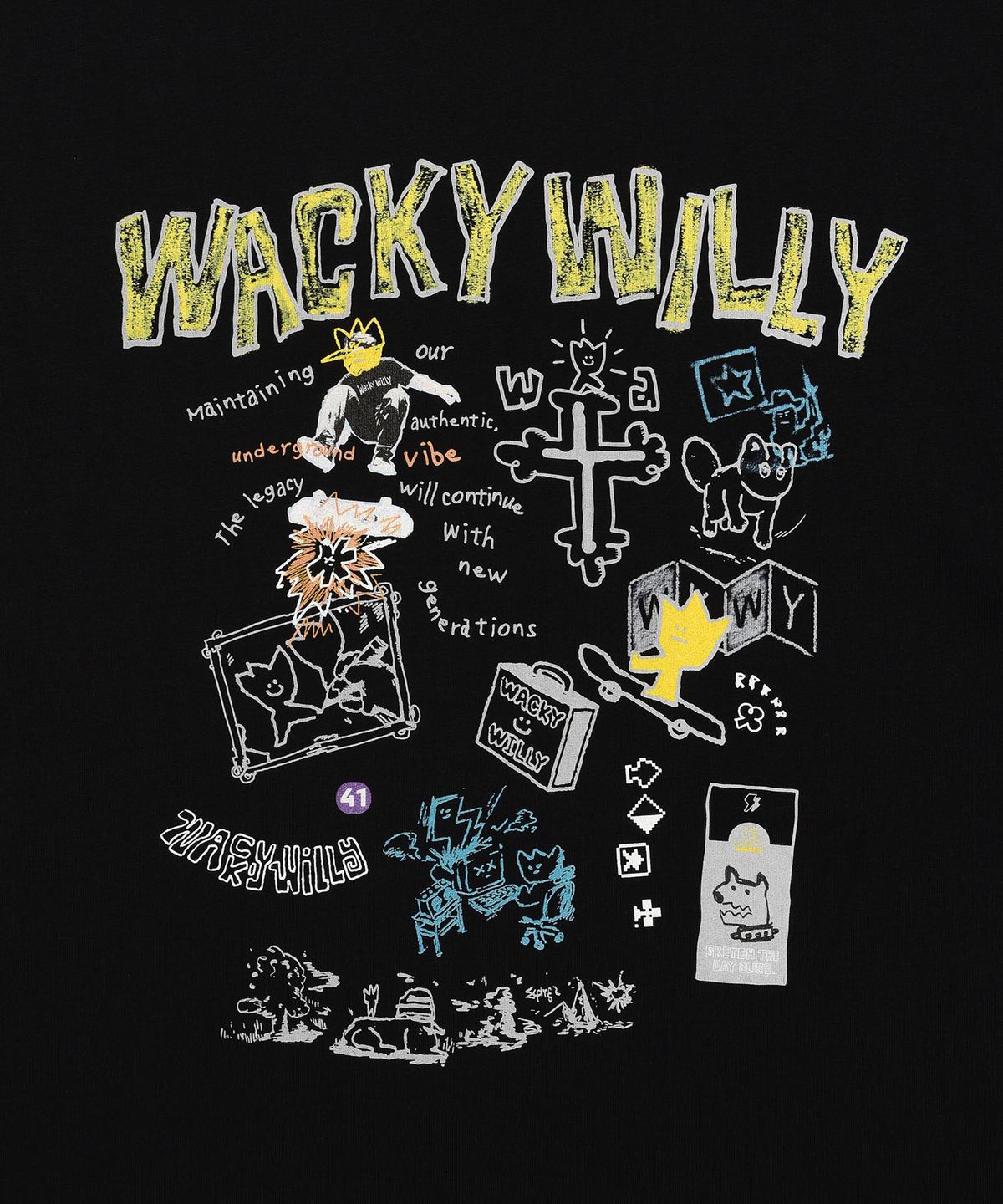 와키윌리(WACKY WILLY) 그래픽 롱슬리브 (2 colors)