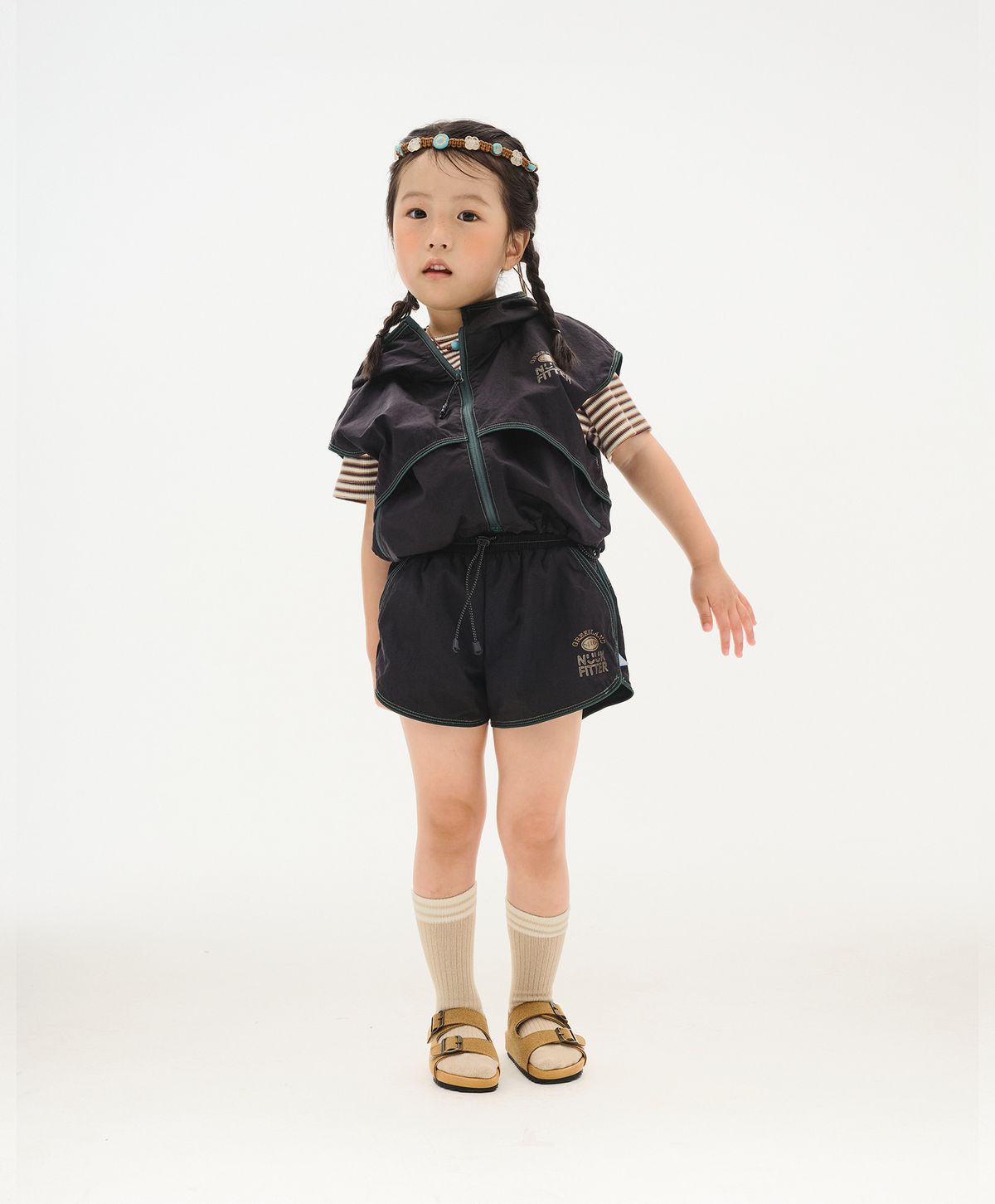 누크피터(NUUKFITTER) ICE-UP VEST + SHORT SET_KIDS [BLACK]