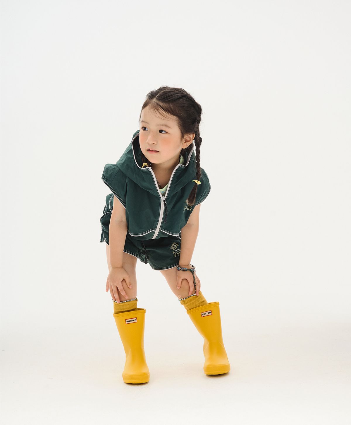 누크피터(NUUKFITTER) ICE-UP VEST + SHORT SET_KIDS [GREEN]