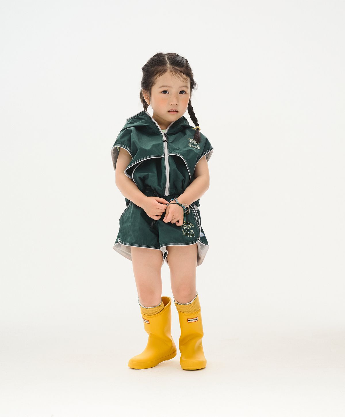 누크피터(NUUKFITTER) ICE-UP VEST + SHORT SET_KIDS [GREEN]