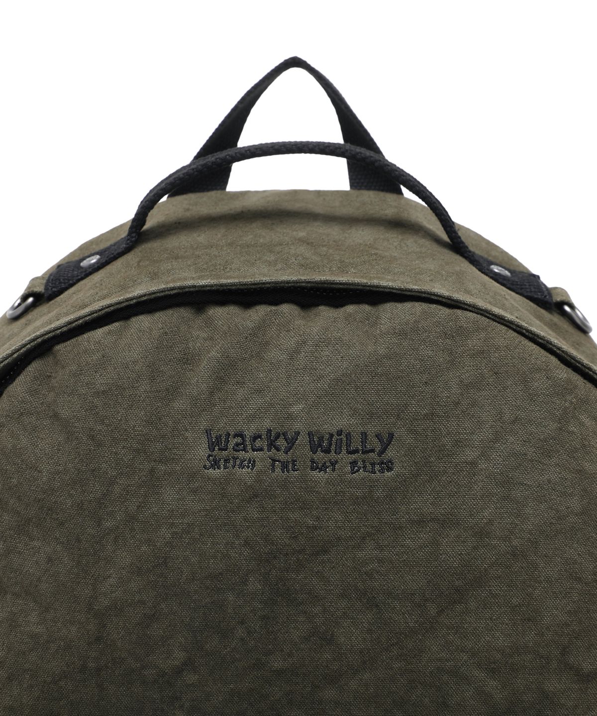 와키윌리(WACKY WILLY) 크랙워싱 데일리 백팩 올리브 그린
