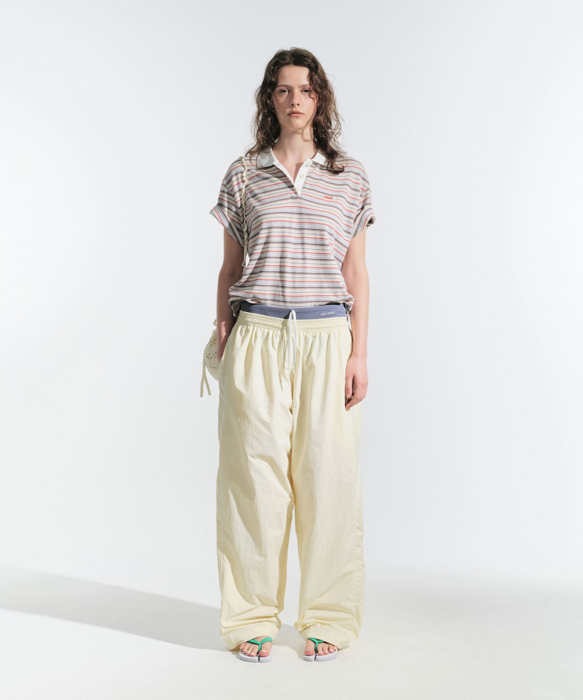 그로브(GROVE) TIA STRIPE PIQUE SHIRT (BEIGE)