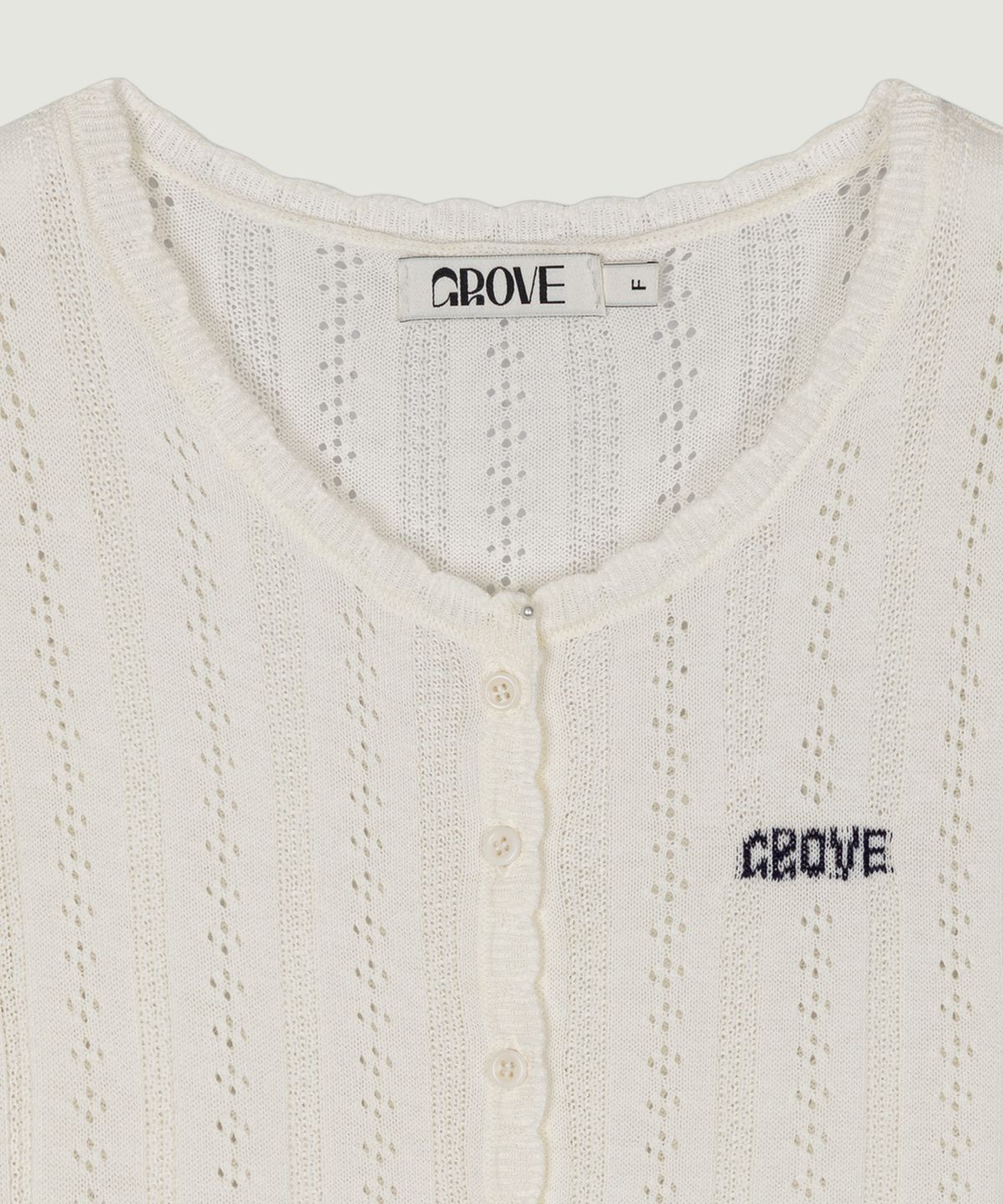 그로브(GROVE) KOI KNIT CARDIGAN (WHITE)
