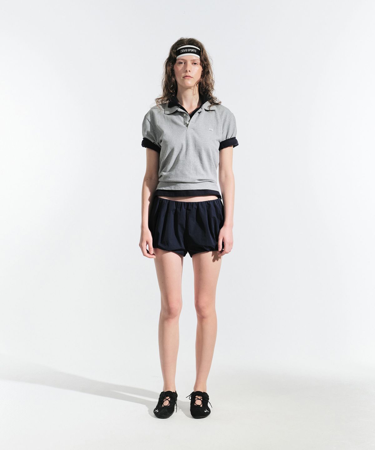 그로브(GROVE) RYAN SHIRRING SHORTS (NAVY)