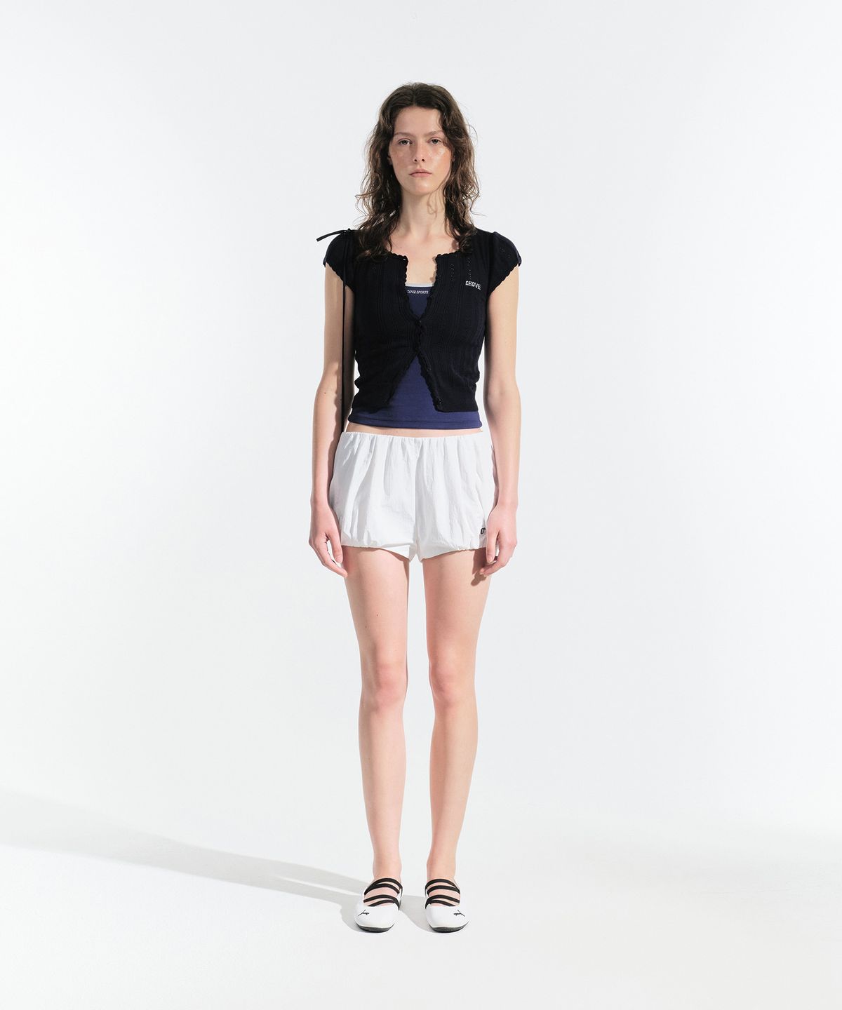 그로브(GROVE) RYAN SHIRRING SHORTS (WHITE)