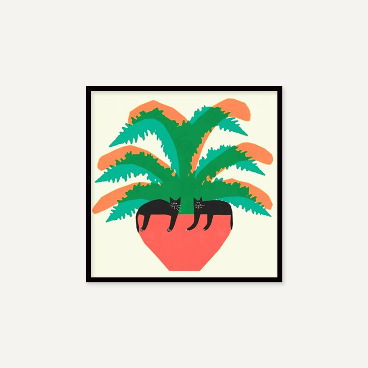그릿시즌(GREET SEASON) 야콥 자사다 Cats in a fern (액자 포함)