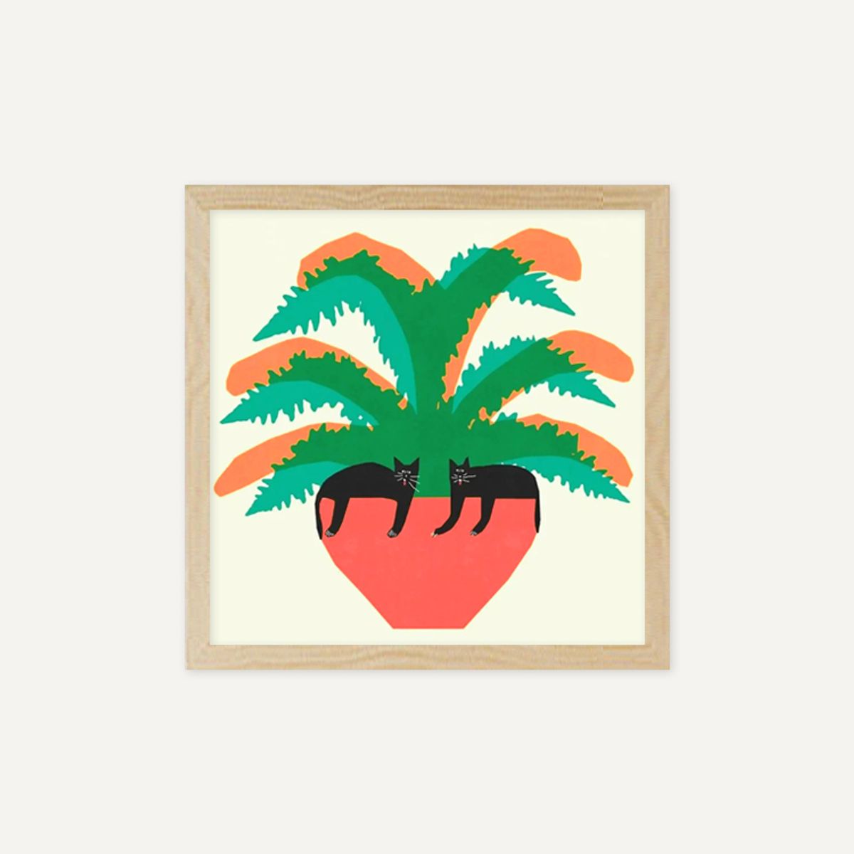 그릿시즌(GREET SEASON) 야콥 자사다 Cats in a fern (액자 포함)