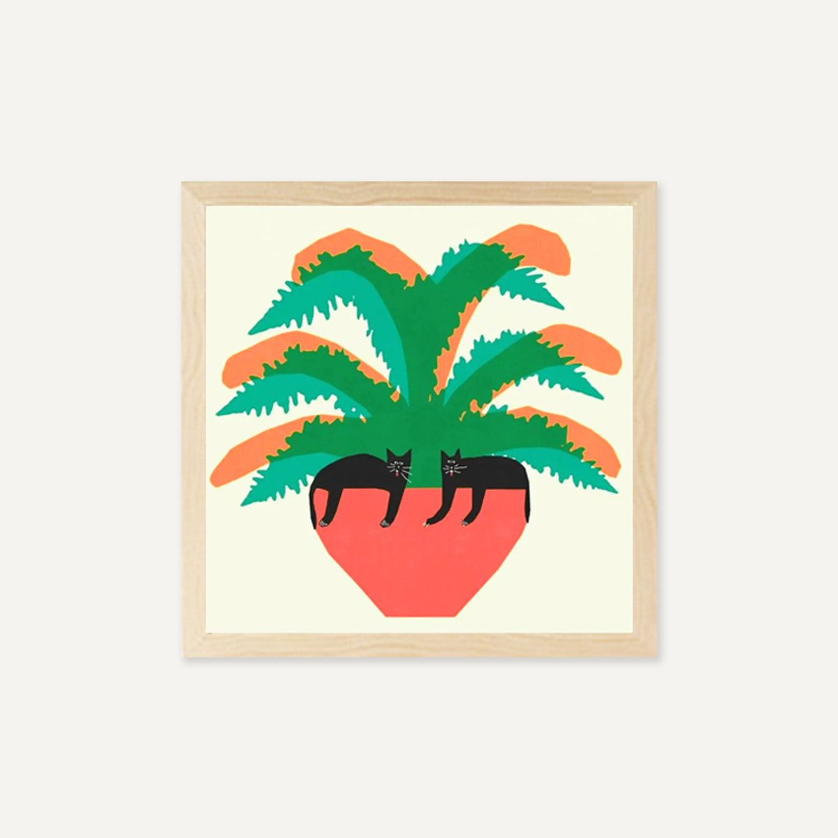 그릿시즌(GREET SEASON) 야콥 자사다 Cats in a fern (액자 포함)