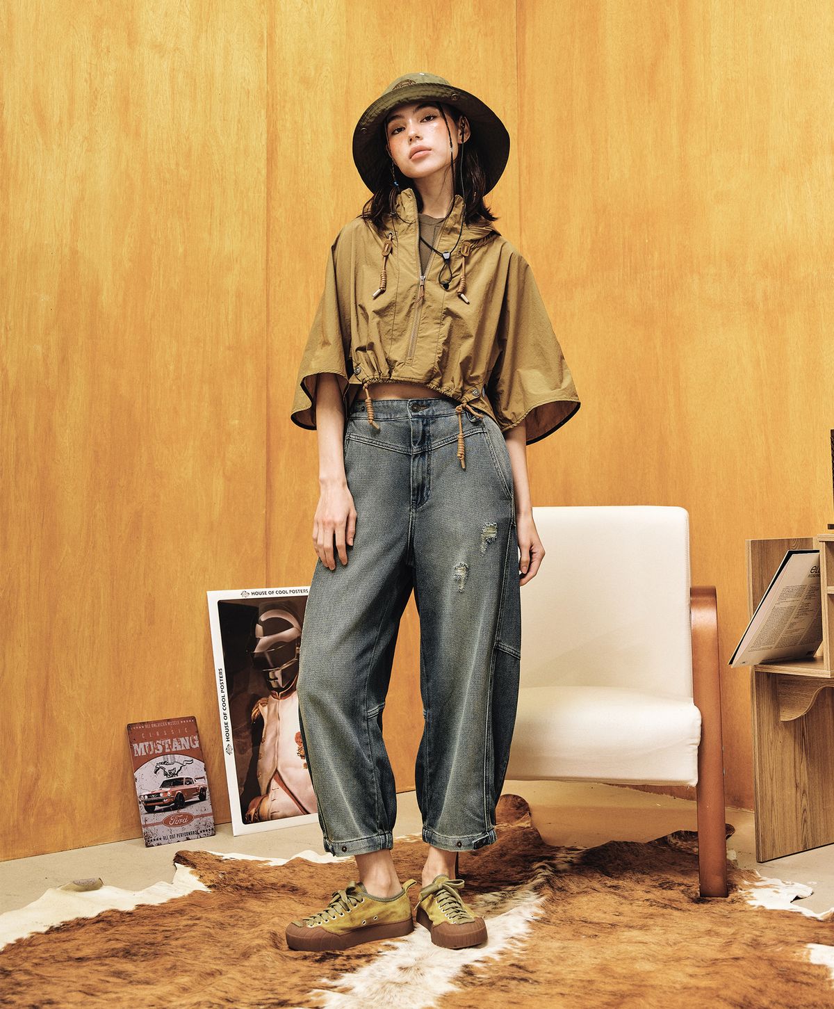 누크피터(NUUKFITTER) WASHING CURVED BALLON JEANS [ICE BLUE]
