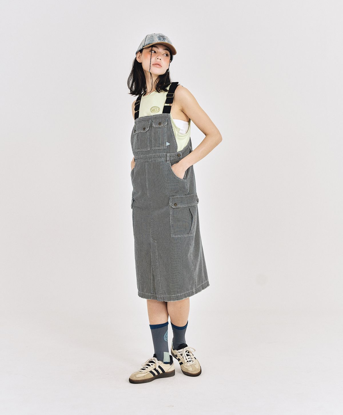 누크피터(NUUKFITTER) DENIM OVERALL ONEPIECE [BLUE(STRIPE)]