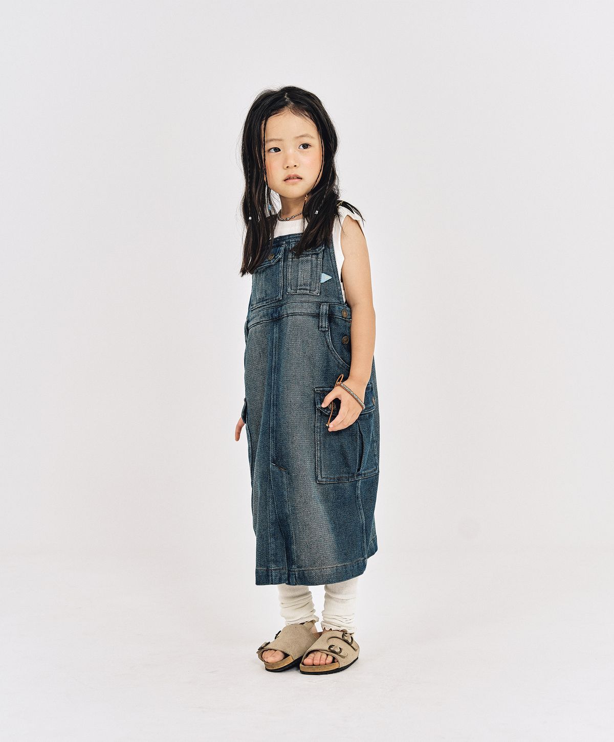 누크피터(NUUKFITTER) DENIM OVERALL ONEPIECE_KIDS [NAVY]