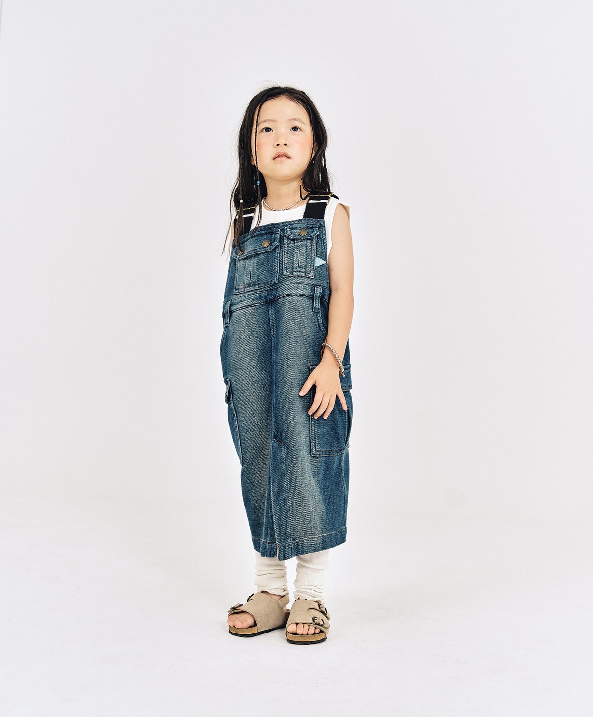 누크피터(NUUKFITTER) DENIM OVERALL ONEPIECE_KIDS [NAVY]