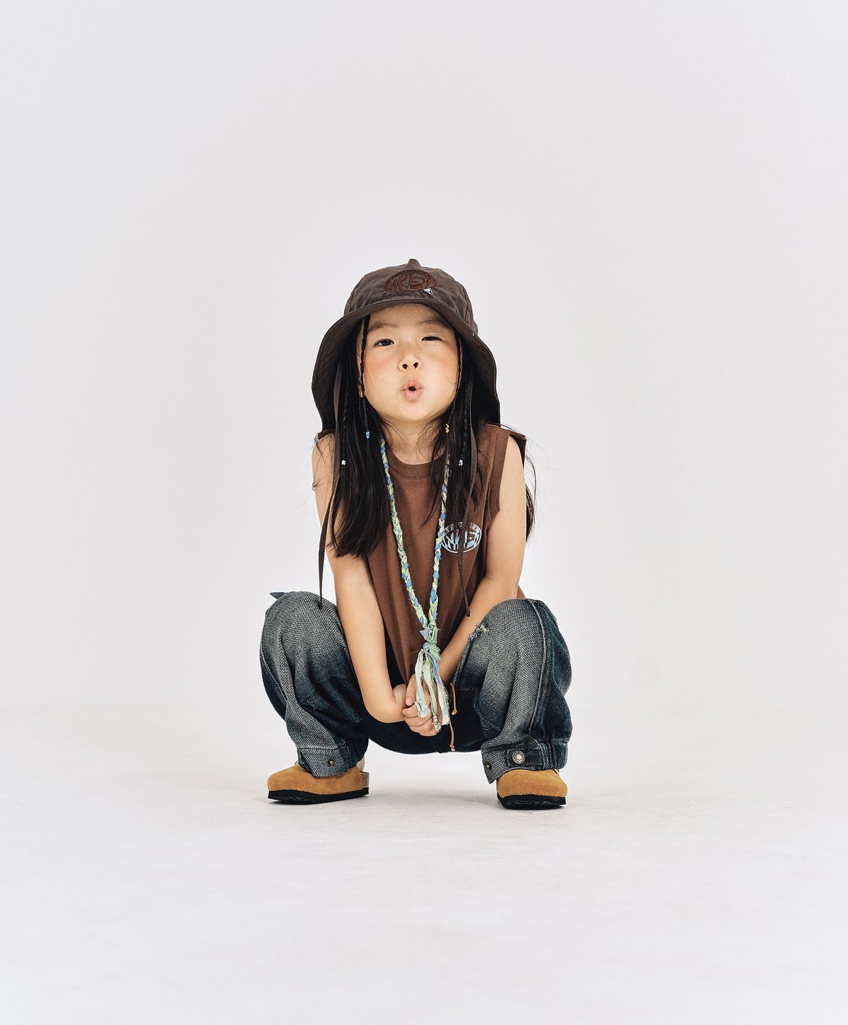누크피터(NUUKFITTER) NYLON FISHERMANS HAT_KIDS [BROWN]