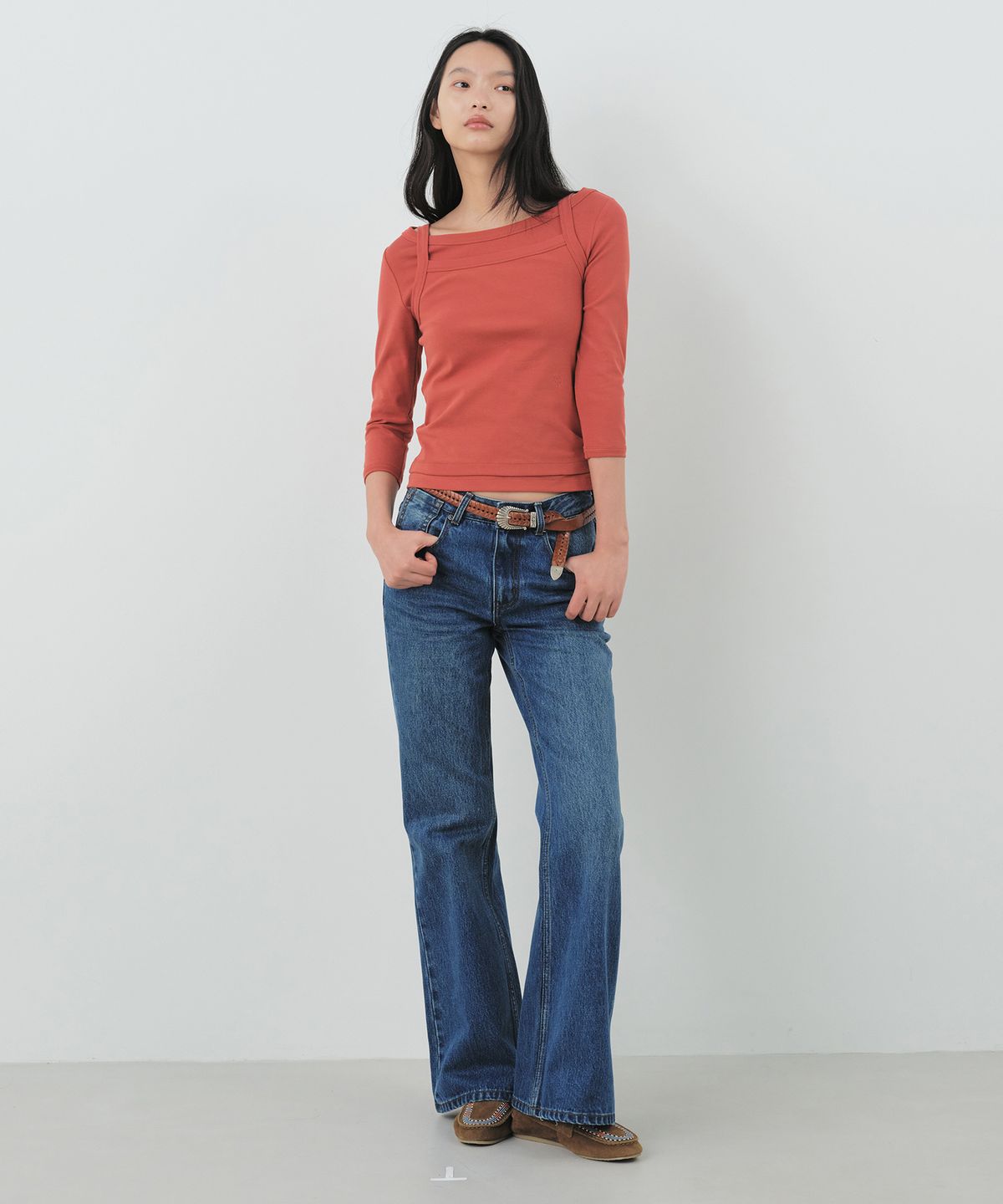 시티브리즈(CITYBREEZE) 워시드 플레어 데님 팬츠_BLUE
