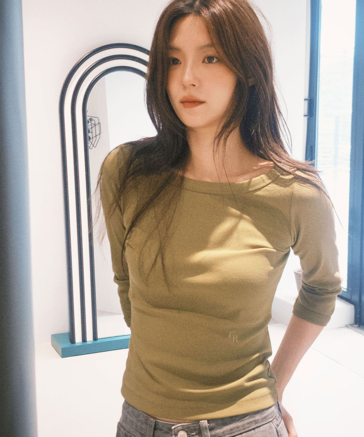 시티브리즈(CITYBREEZE) 코튼 보트넥 긴팔 티셔츠(Trend)_4COLORS