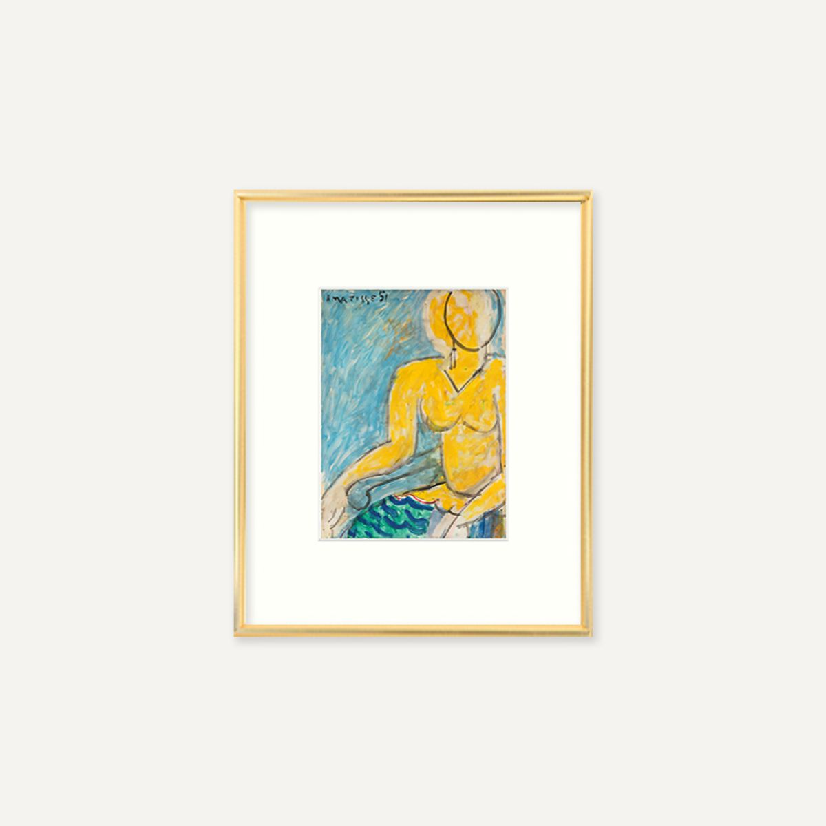그릿시즌(GREET SEASON) 앙리 마티스 Katia in a yellow dress, 1951 (액자 포함)