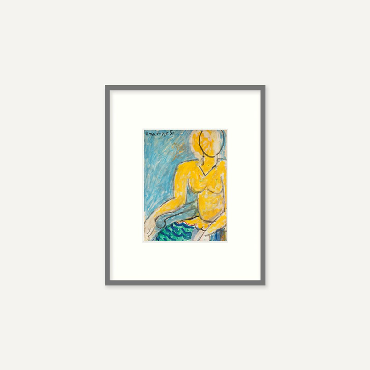 그릿시즌(GREET SEASON) 앙리 마티스 Katia in a yellow dress, 1951 (액자 포함)