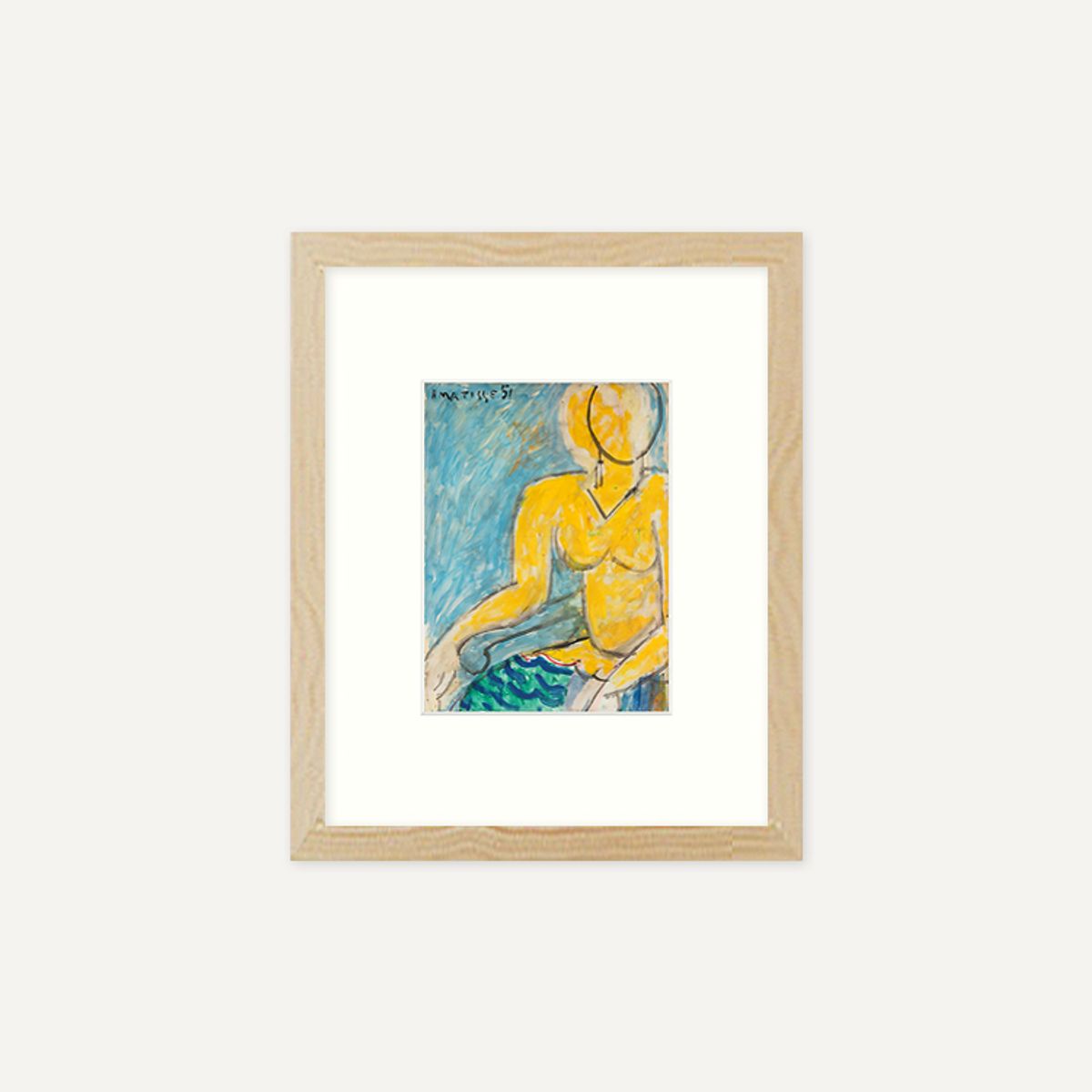 그릿시즌(GREET SEASON) 앙리 마티스 Katia in a yellow dress, 1951 (액자 포함)