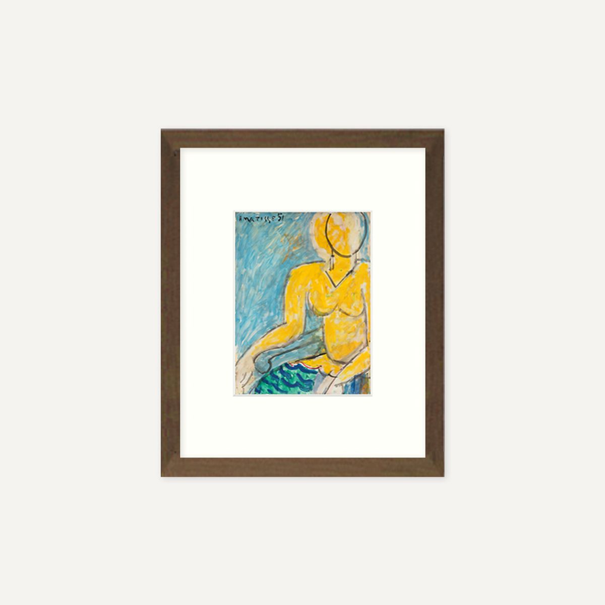 그릿시즌(GREET SEASON) 앙리 마티스 Katia in a yellow dress, 1951 (액자 포함)