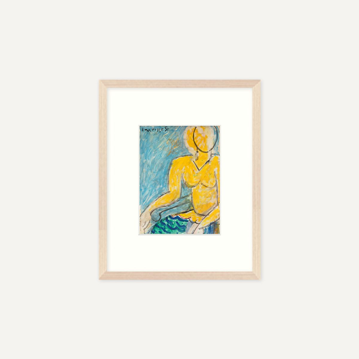그릿시즌(GREET SEASON) 앙리 마티스 Katia in a yellow dress, 1951 (액자 포함)