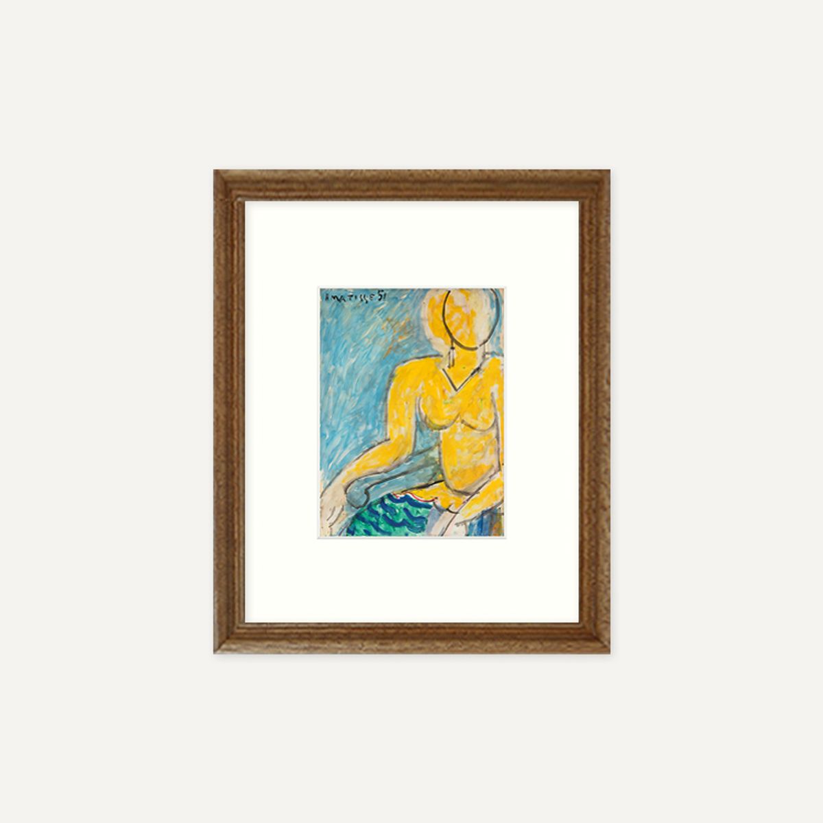 그릿시즌(GREET SEASON) 앙리 마티스 Katia in a yellow dress, 1951 (액자 포함)
