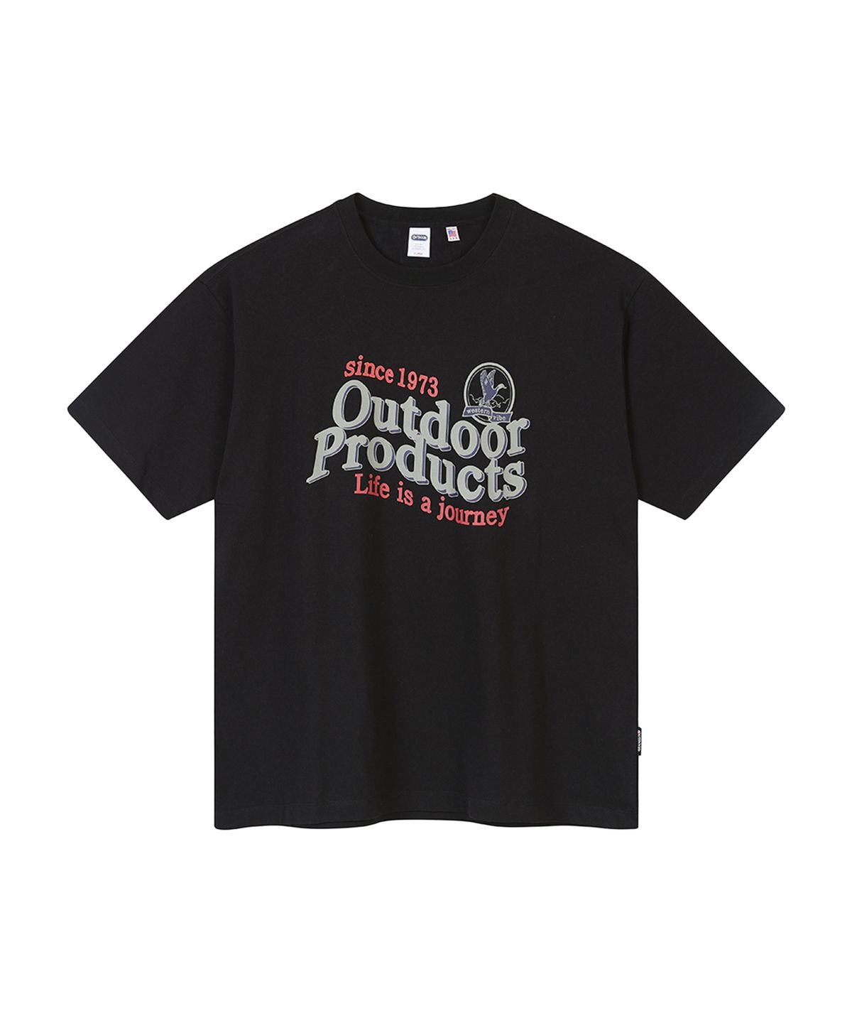 아웃도어 프로덕츠(OUTDOOR PRODUCTS) VINTAGE WAVE LOGO T-SHIRT (BLACK)