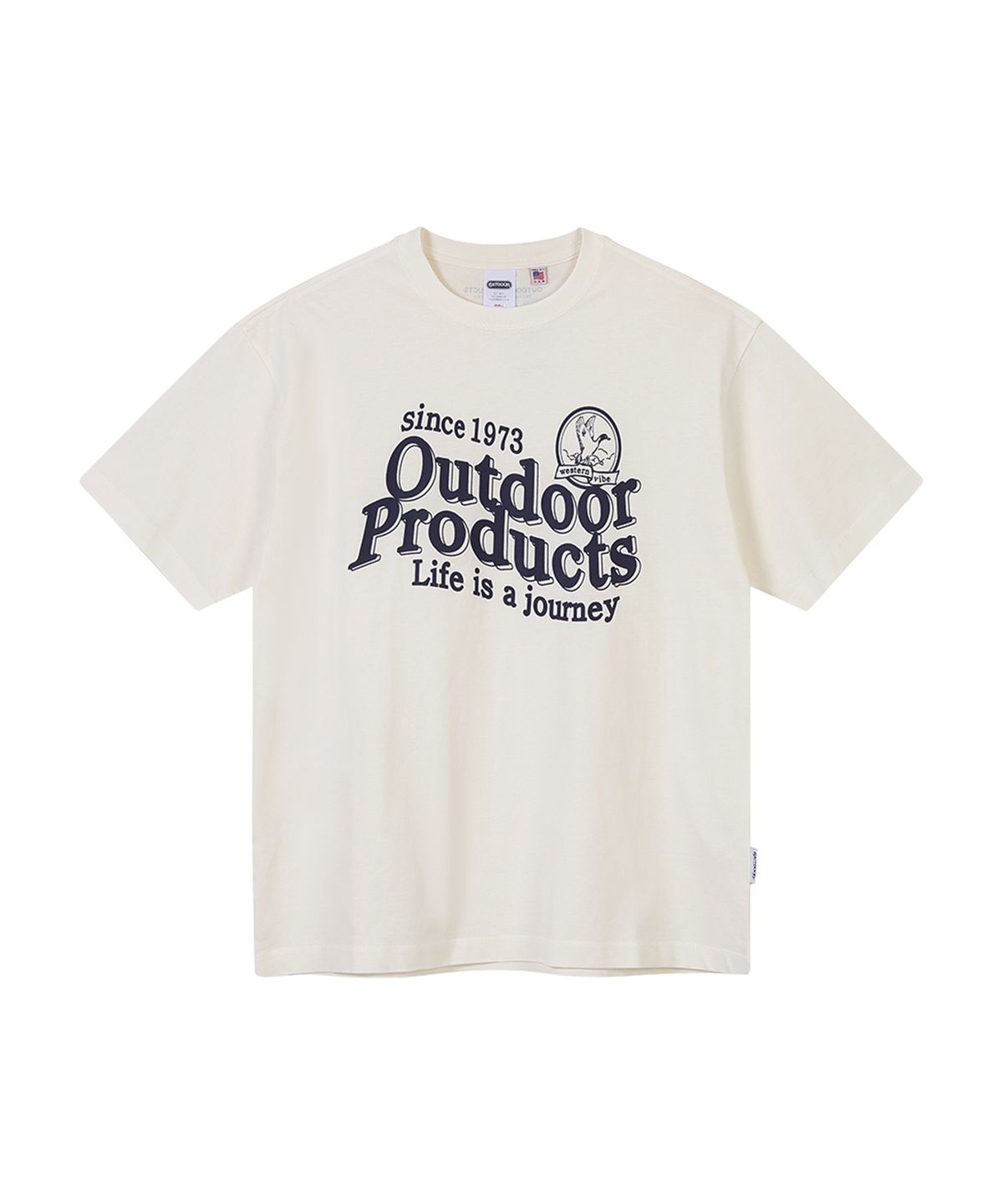 아웃도어 프로덕츠(OUTDOOR PRODUCTS) VINTAGE WAVE LOGO T-SHIRT (IVORY)