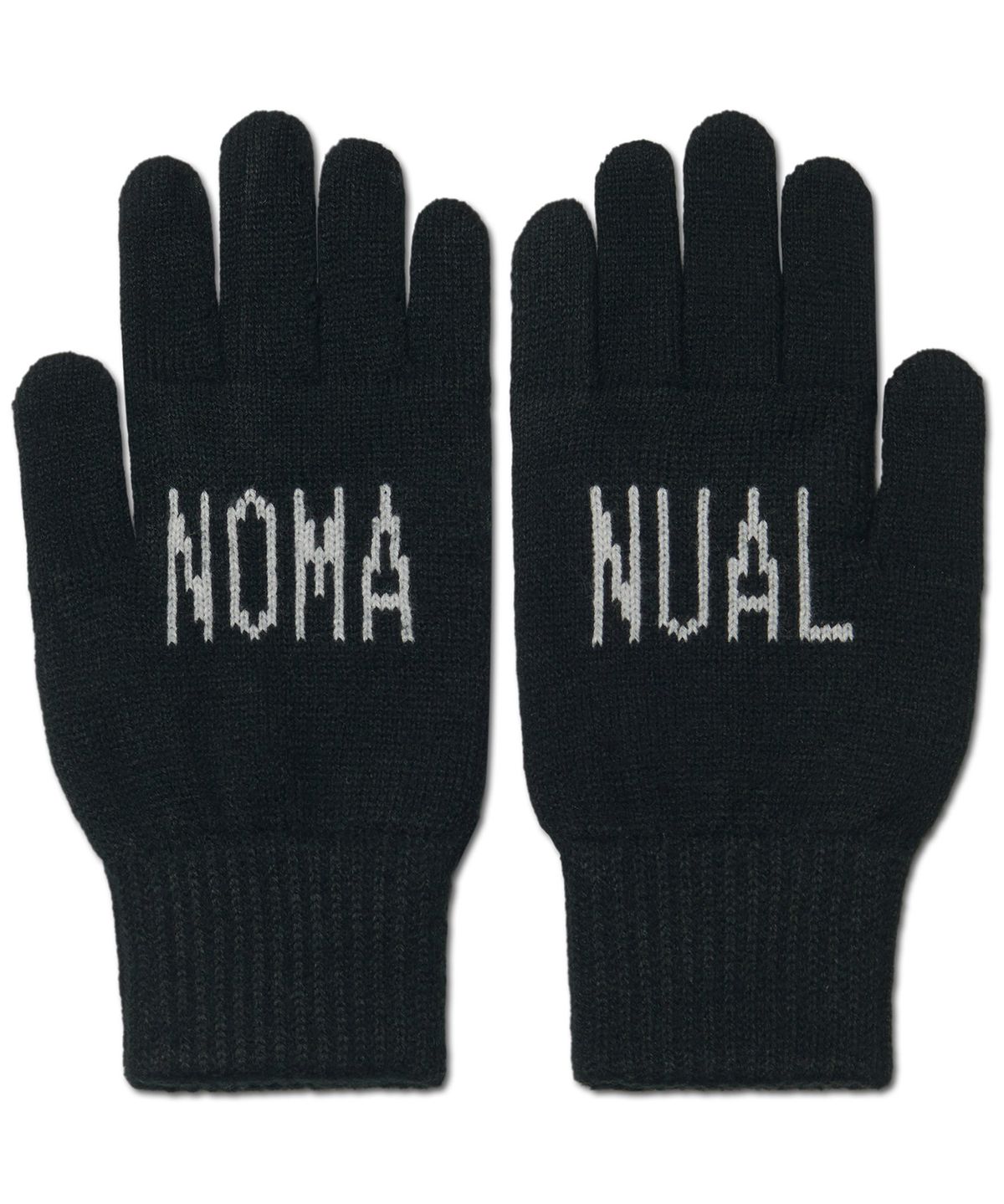 노매뉴얼(NOMANUAL) EMBLEM KNIT GLOVES - BLACK