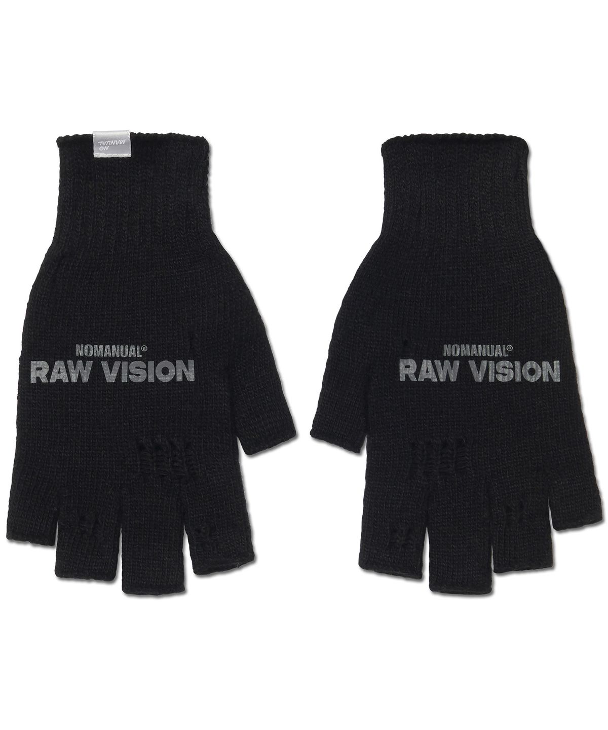 노매뉴얼(NOMANUAL) NM WOOL FINGERLESS GLOVES - BLACK