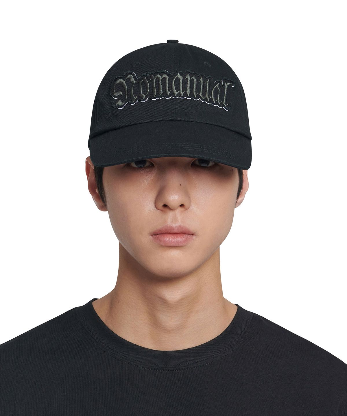 노매뉴얼(NOMANUAL) GOTHIC PATCH BALL CAP - BLACK