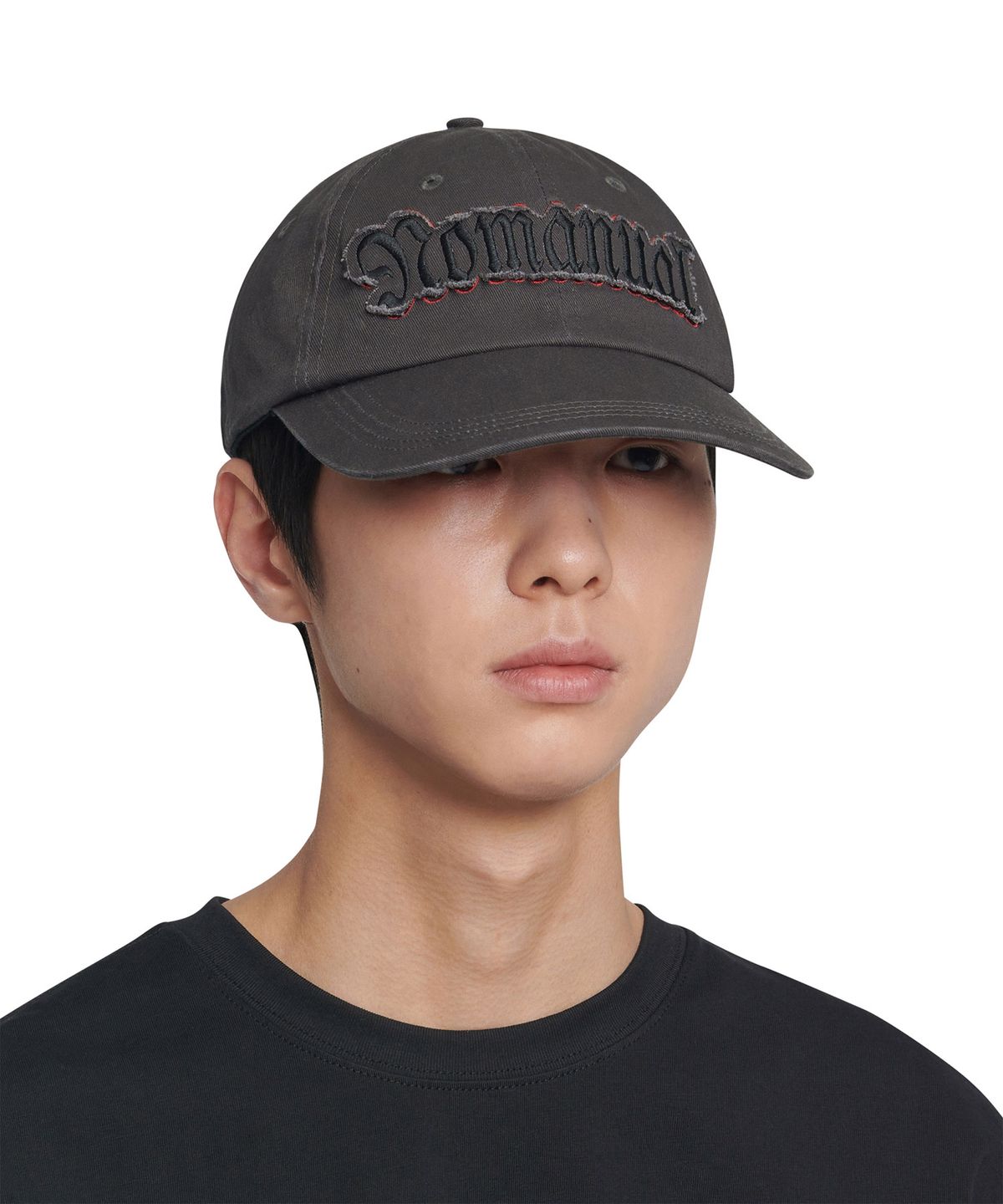 노매뉴얼(NOMANUAL) GOTHIC PATCH BALL CAP - CHARCOAL