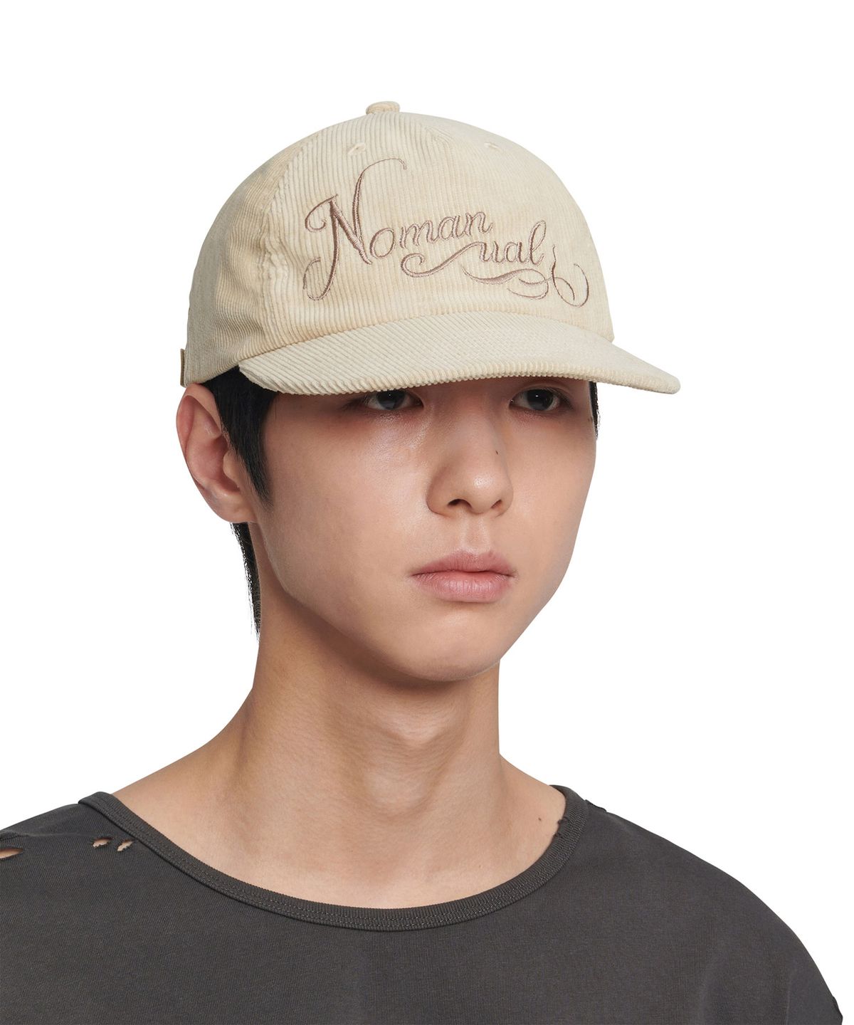 노매뉴얼(NOMANUAL) STEM CORDUROY BALL CAP - IVORY