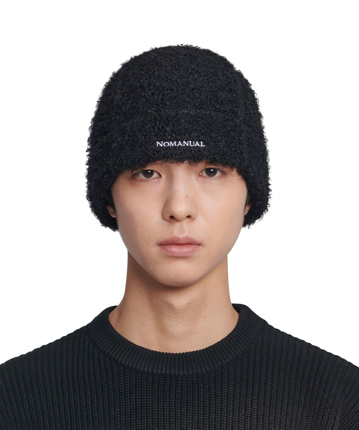 노매뉴얼(NOMANUAL) NEST HAIRY BEANIE - BLACK