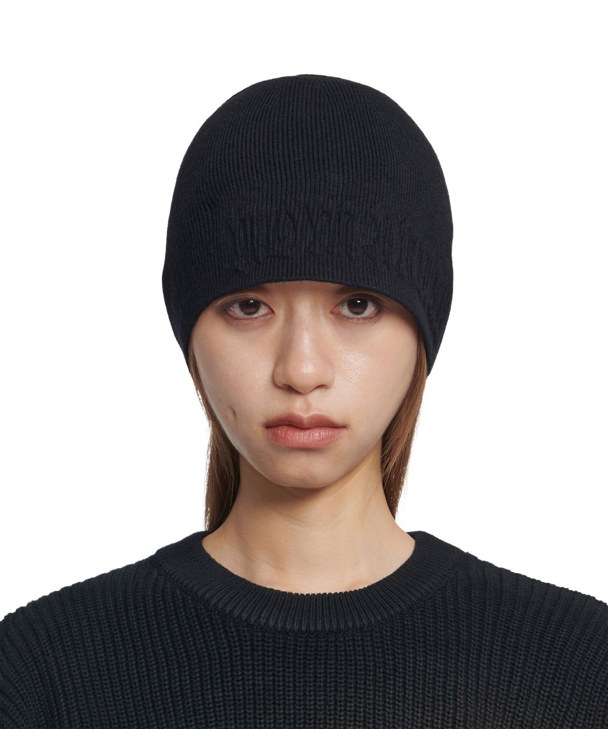 노매뉴얼(NOMANUAL) NM EMBOSSED BEANIE - BLACK