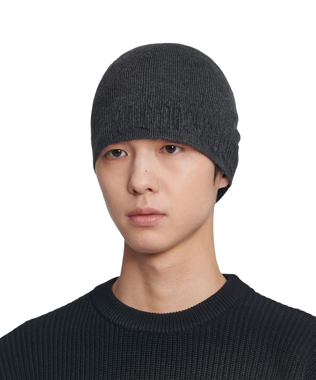 노매뉴얼(NOMANUAL) NM EMBOSSED BEANIE - CHARCOAL