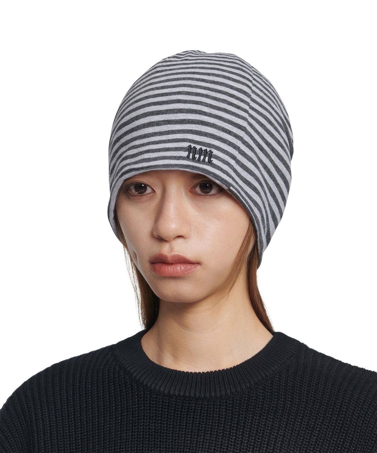 노매뉴얼(NOMANUAL) NM STRIPE BEANIE - GRAY