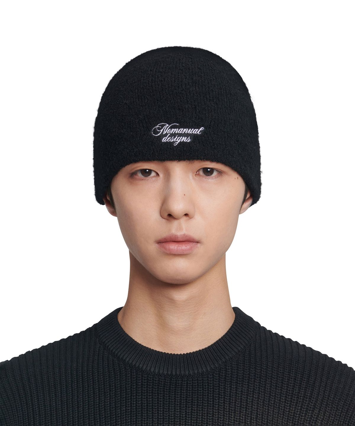 노매뉴얼(NOMANUAL) BOUCLE BEANIE - BLACK