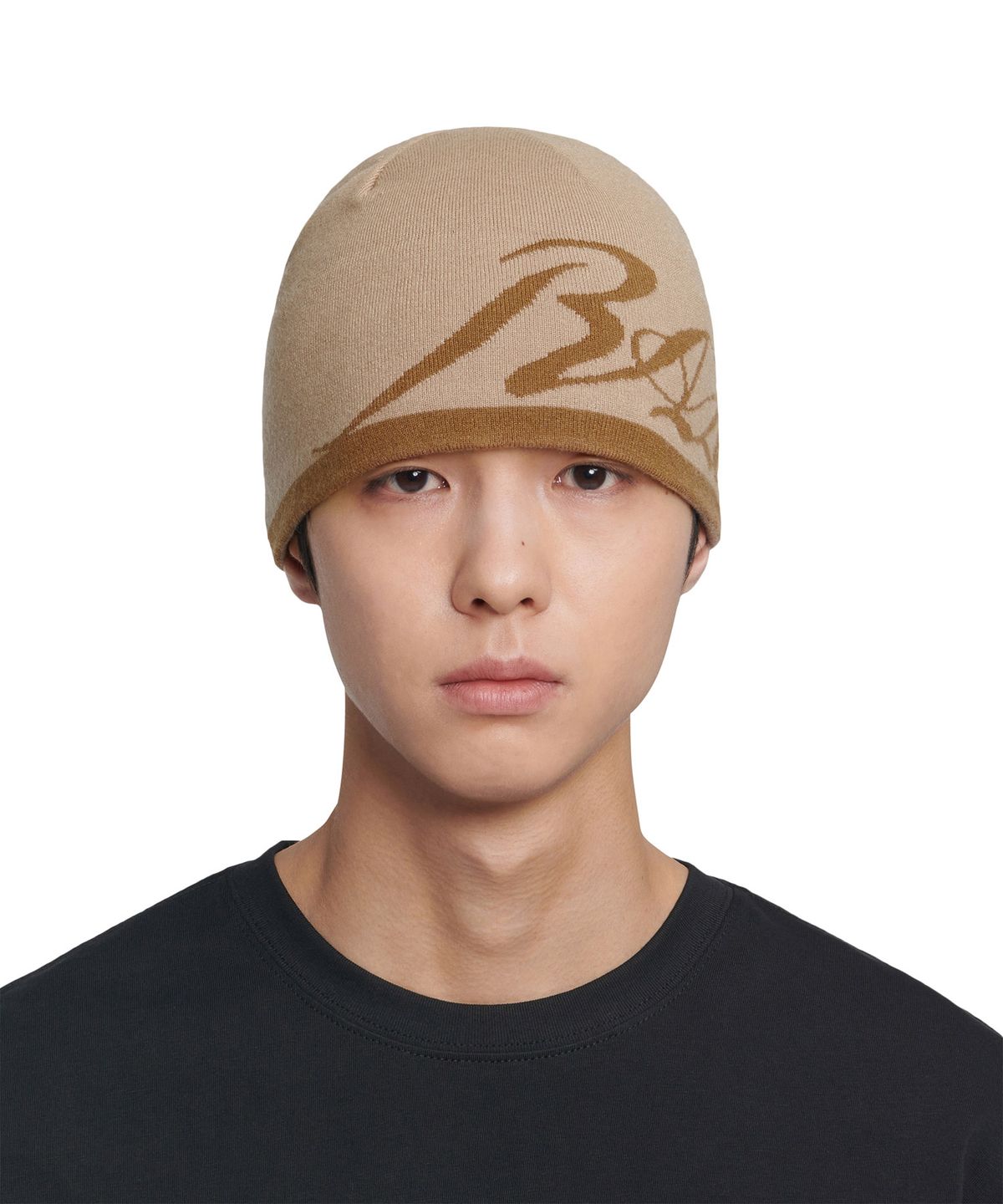 노매뉴얼(NOMANUAL) RAW JACQUARD BEANIE - BEIGE