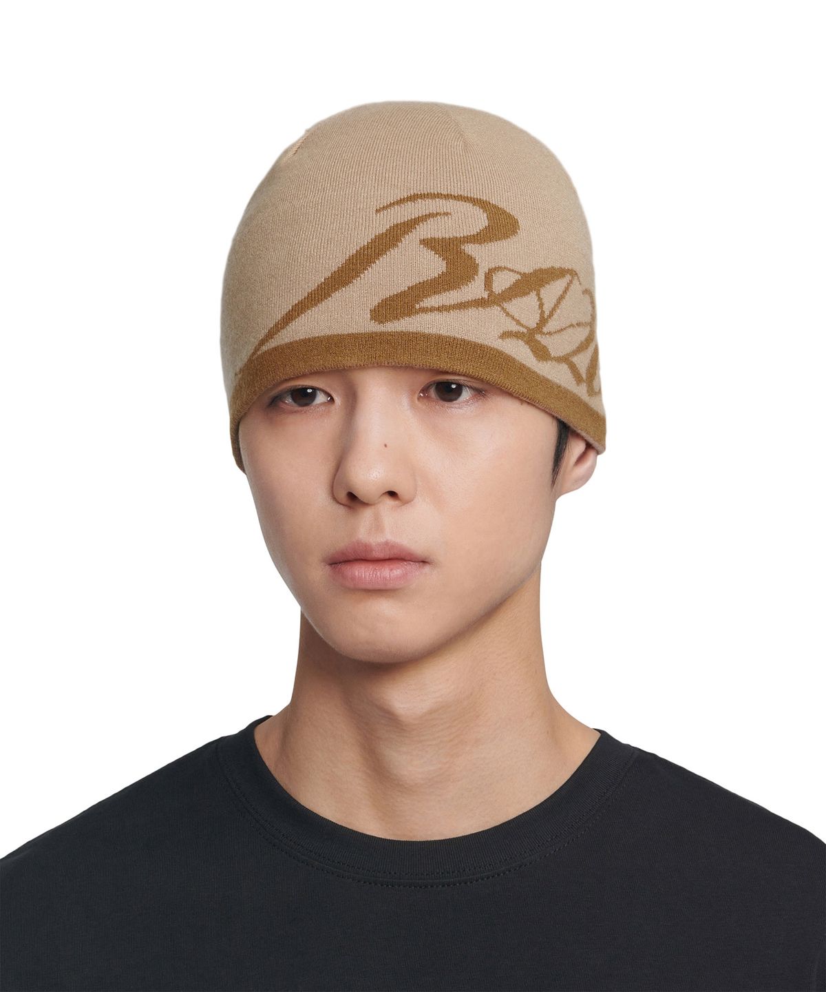 노매뉴얼(NOMANUAL) RAW JACQUARD BEANIE - BEIGE