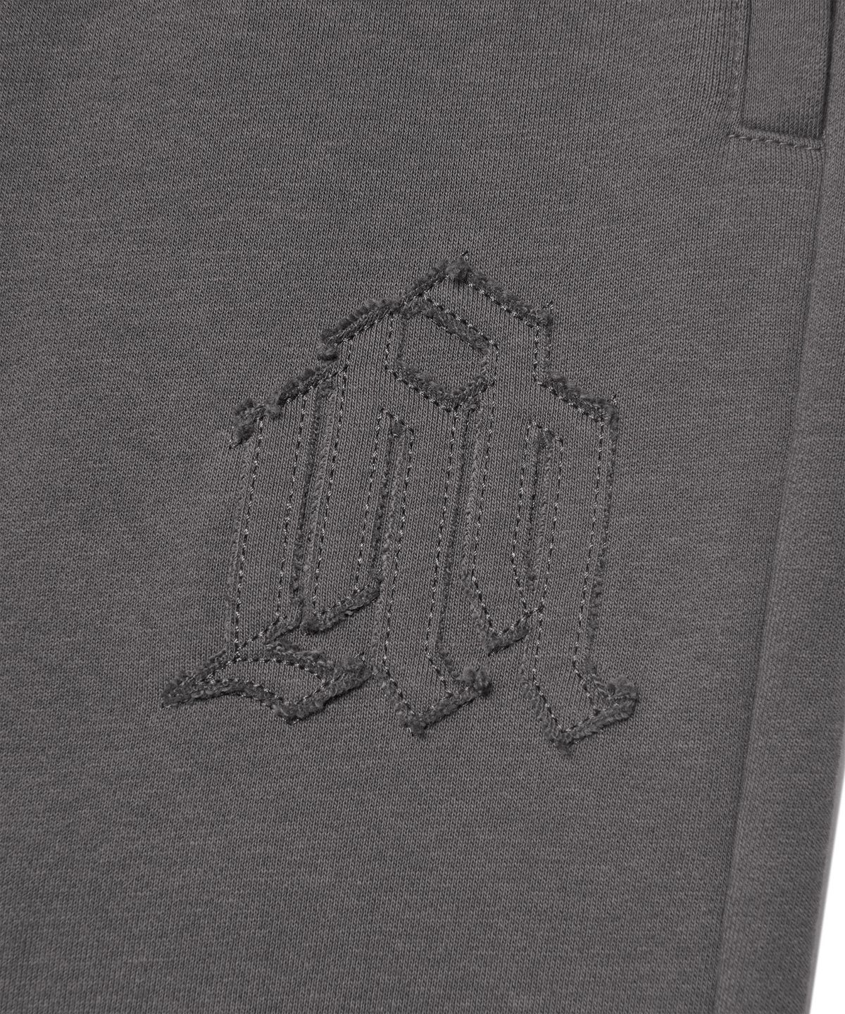 노매뉴얼(NOMANUAL) OVERLAY LOGO SWEATPANTS - CHARCOAL