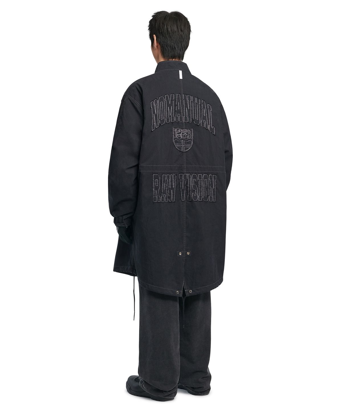 노매뉴얼(NOMANUAL) TWO-TUCK BELTED SWEATPANTS - WASHED BLACK
