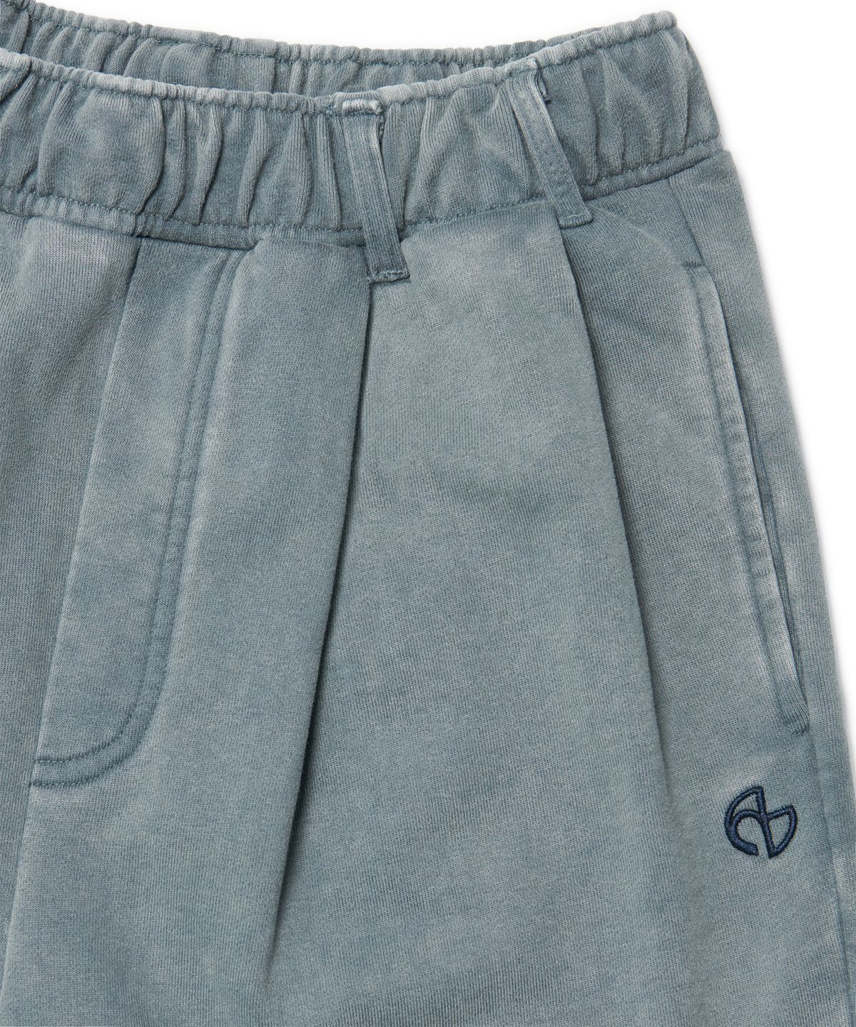 노매뉴얼(NOMANUAL) TWO-TUCK BELTED SWEATPANTS - WASHED GRAY