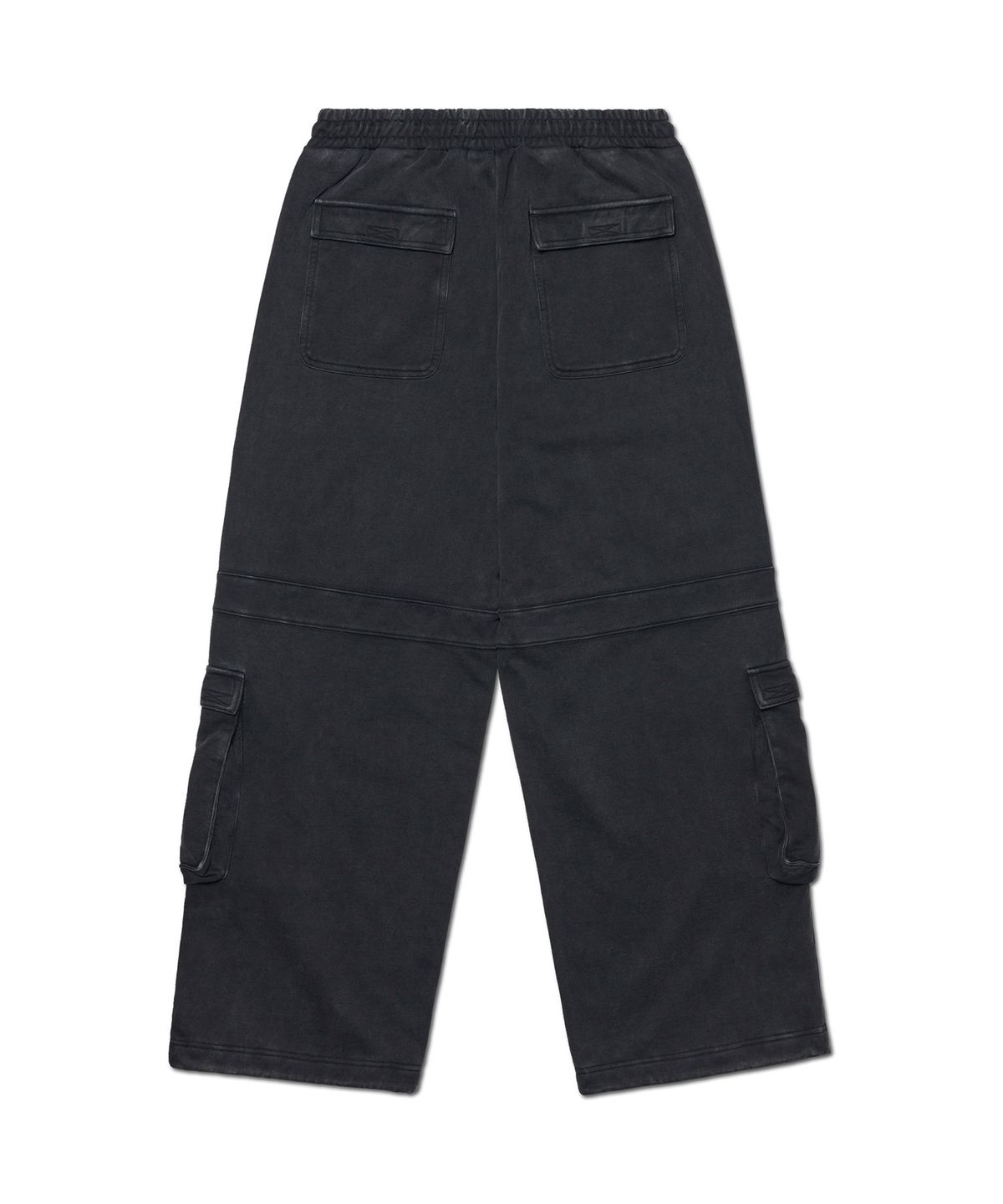 노매뉴얼(NOMANUAL) MULTI CARGO SWEATPANTS - WASHED BLACK