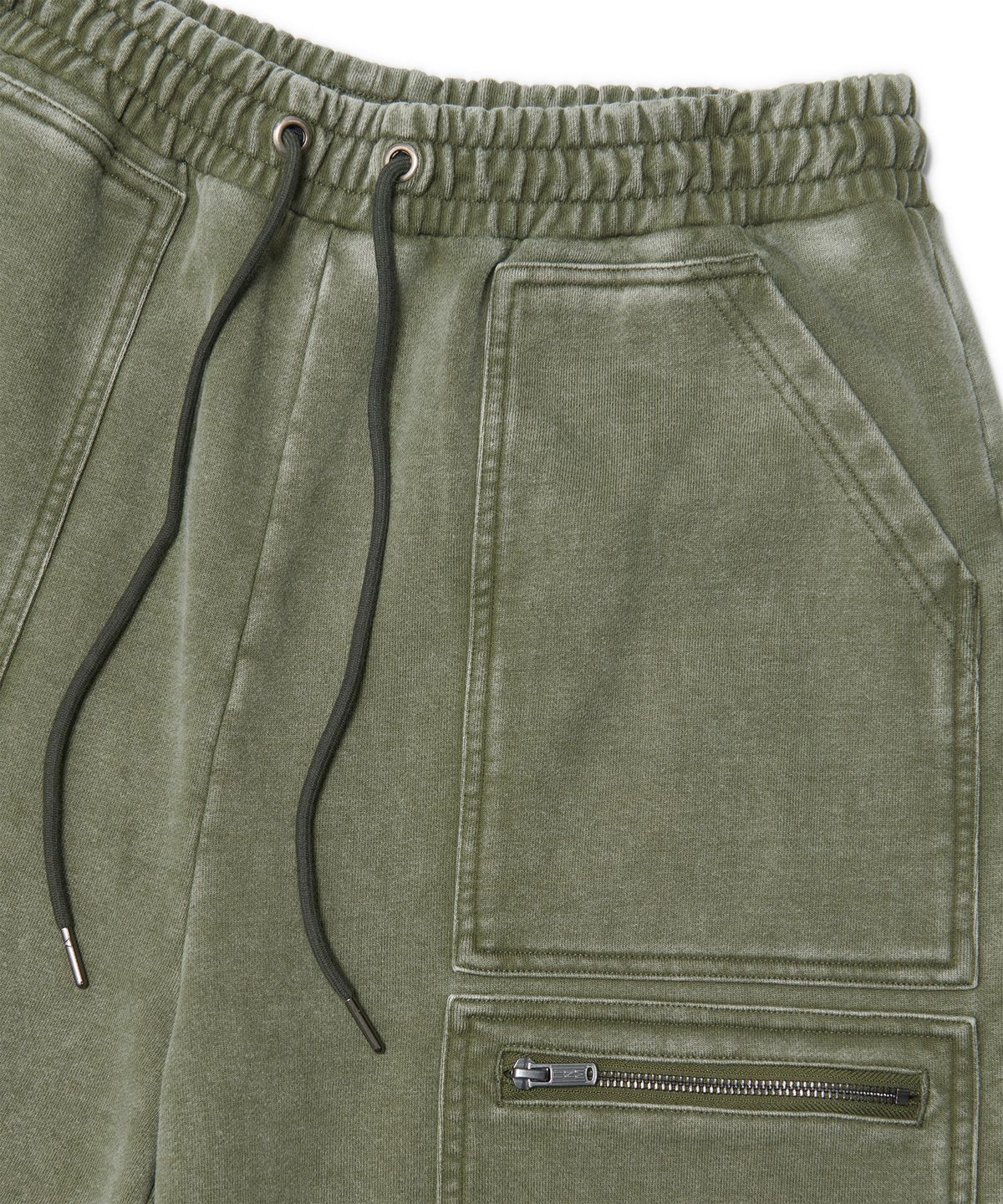 노매뉴얼(NOMANUAL) MULTI CARGO SWEATPANTS - WASHED KHAKI
