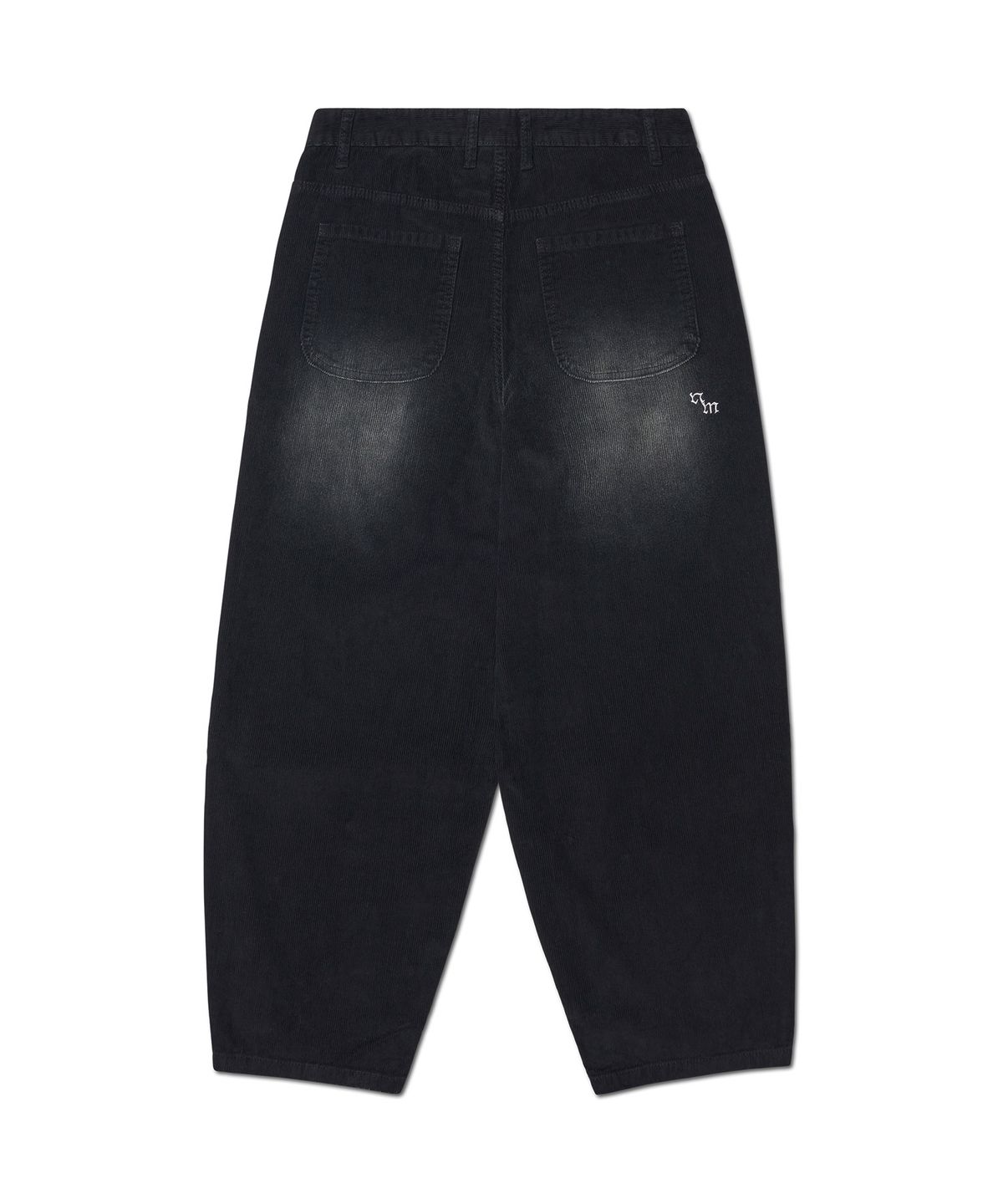 노매뉴얼(NOMANUAL) WAVE CURVED CORDUROY PANTS - BLACK