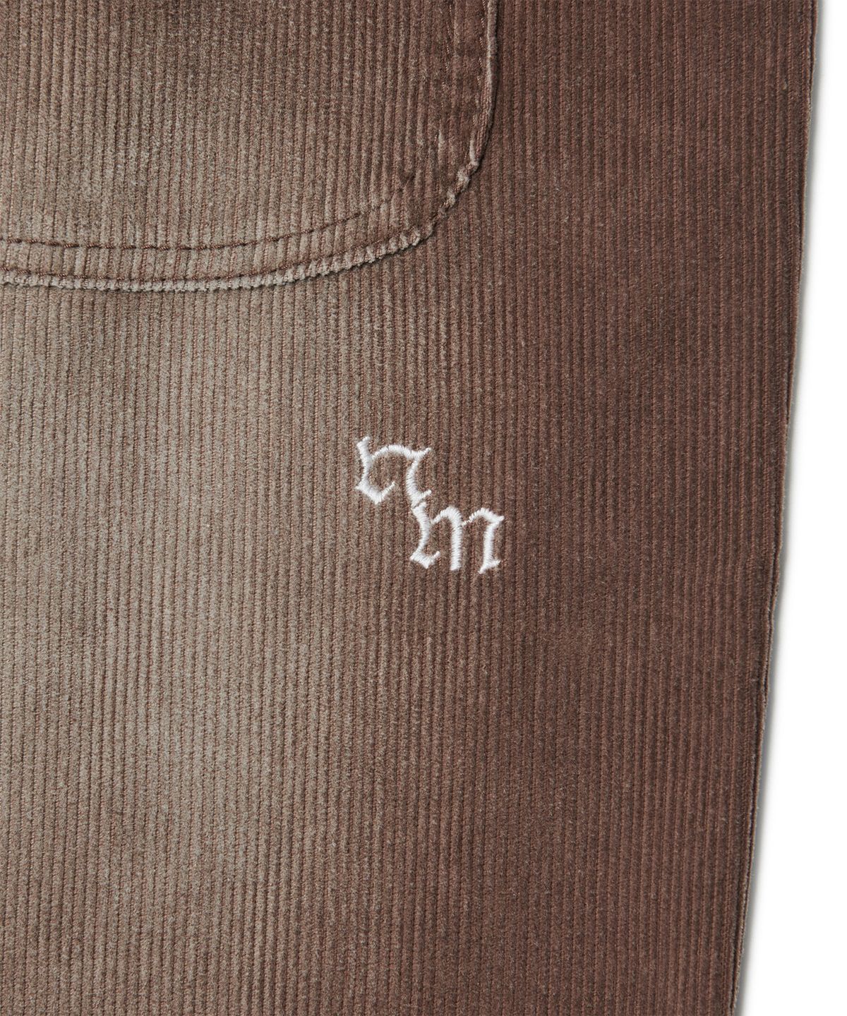 노매뉴얼(NOMANUAL) WAVE CURVED CORDUROY PANTS - BROWN