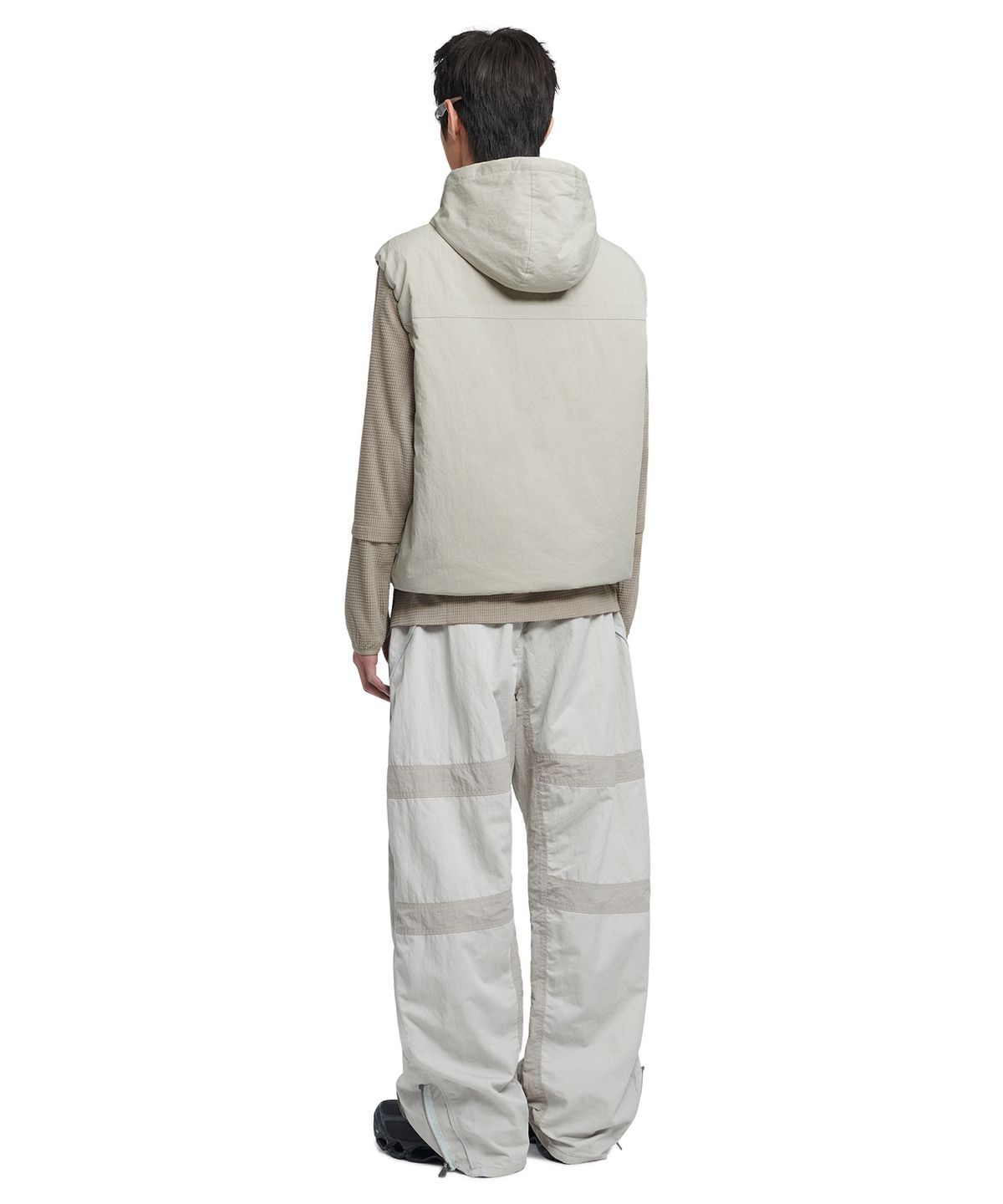 노매뉴얼(NOMANUAL) MOTO TRACK PANTS - LIGHT GRAY