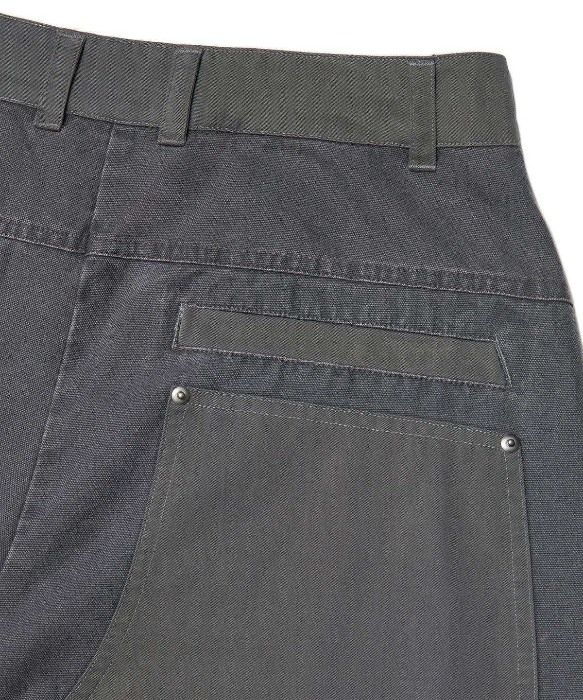 노매뉴얼(NOMANUAL) DOUBLE LAYERED CARGO PANTS - WASHED GRAY